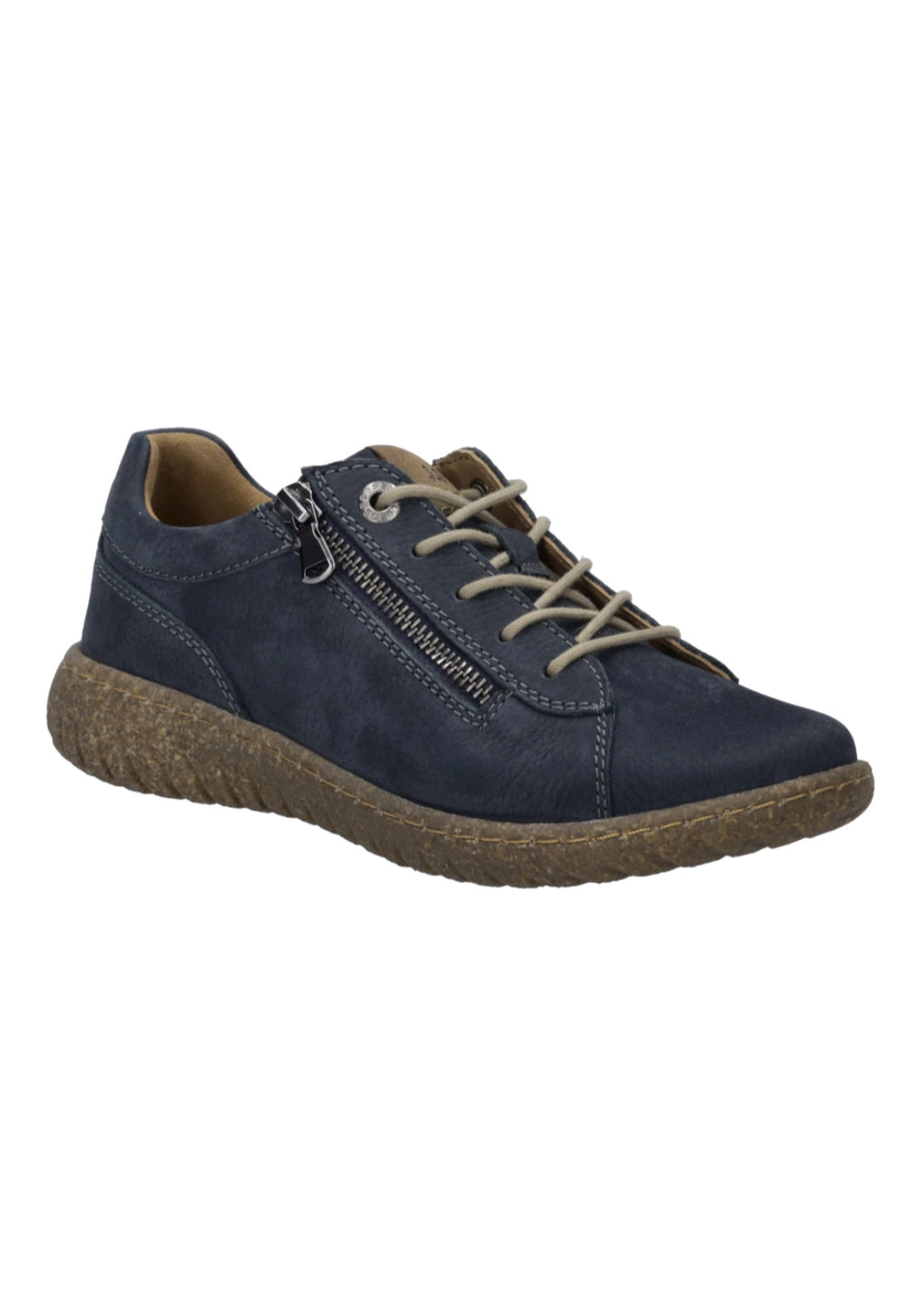 Lace Up Soft Nubuck Casual Shoes - Blau