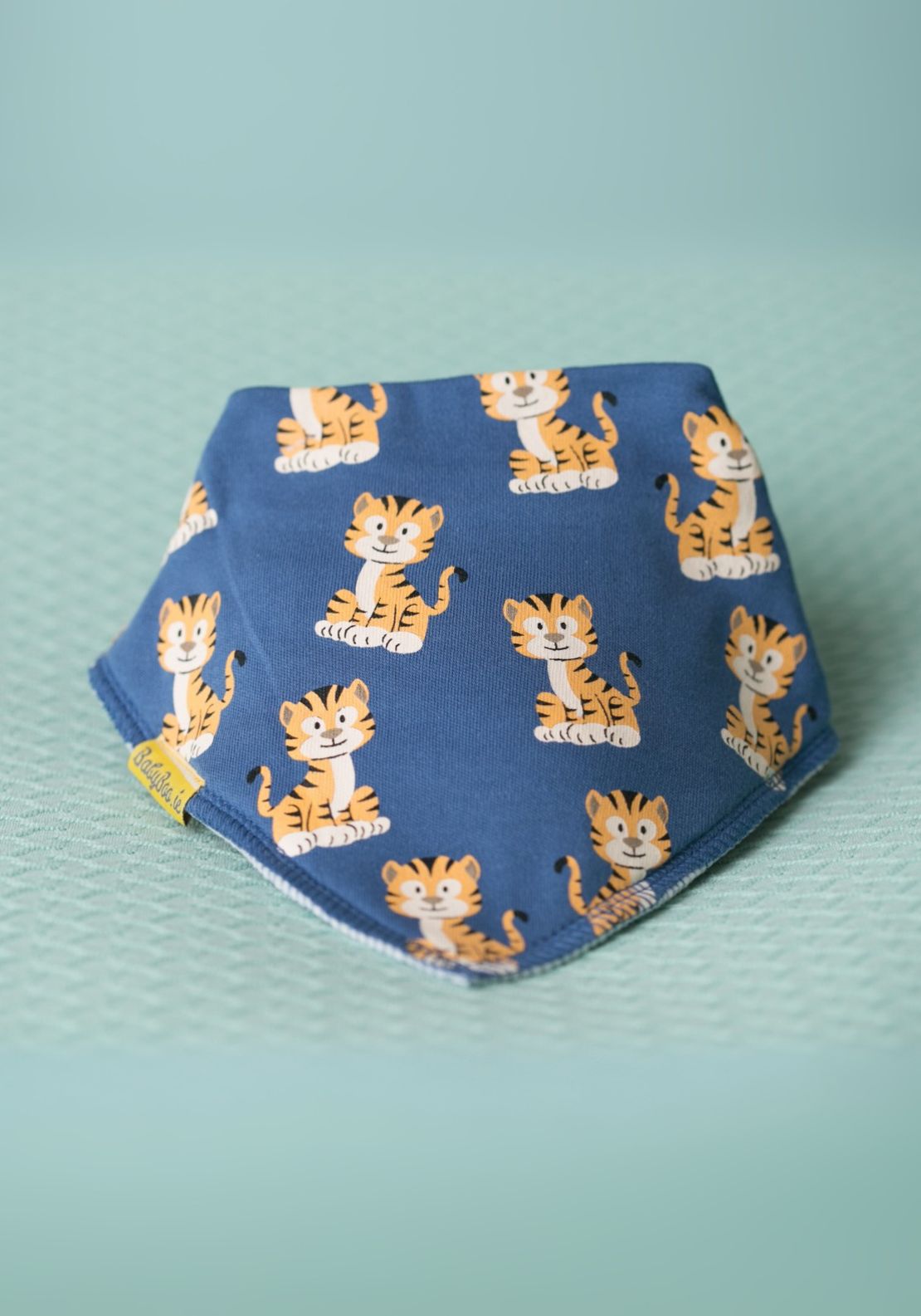 Blue Tigers Organic Cotton DribbleBoo Bandana Bib - Blue