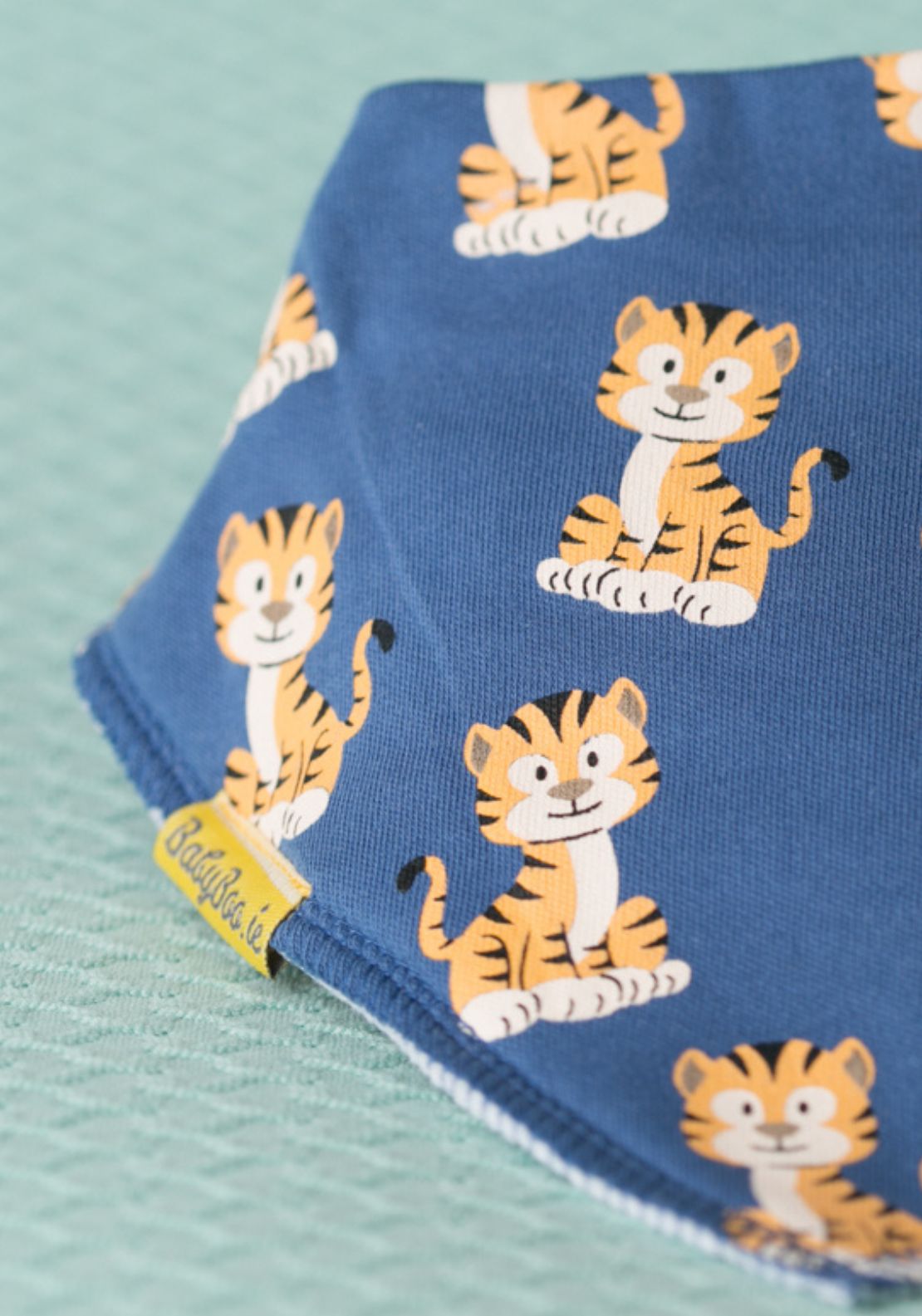 Blue Tigers Organic Cotton DribbleBoo Bandana Bib - Blue