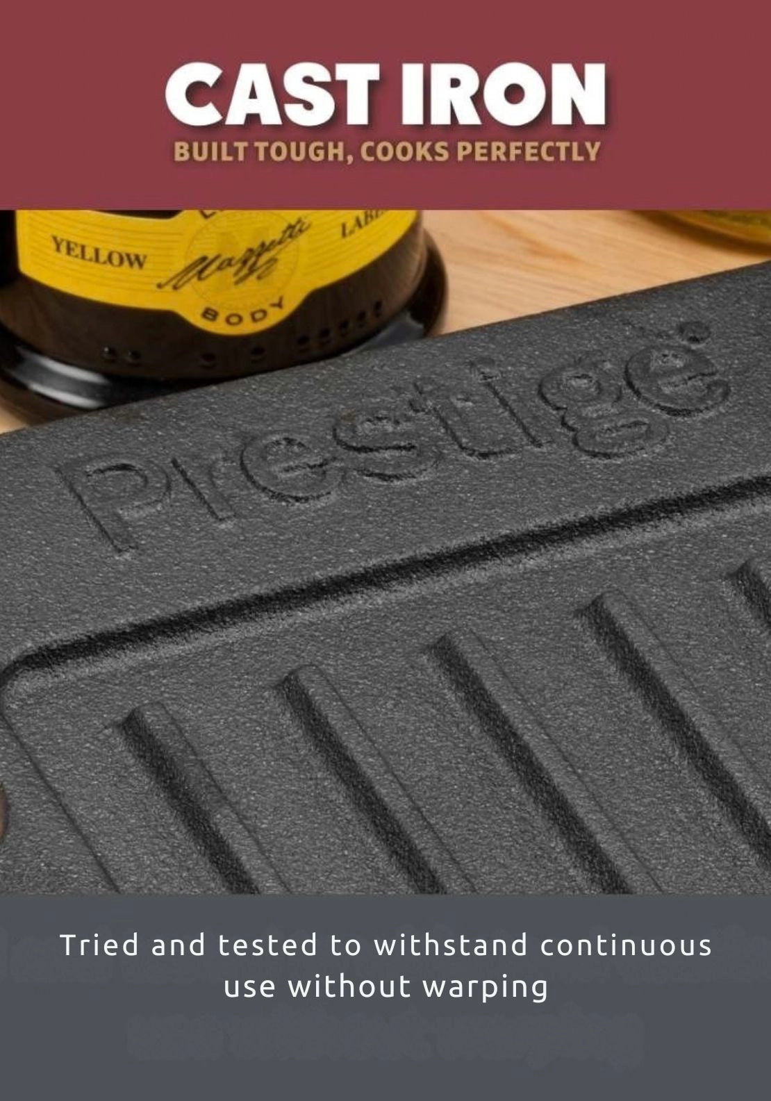 Cast Iron Double Griddle 45cm x 22.5cm - Black