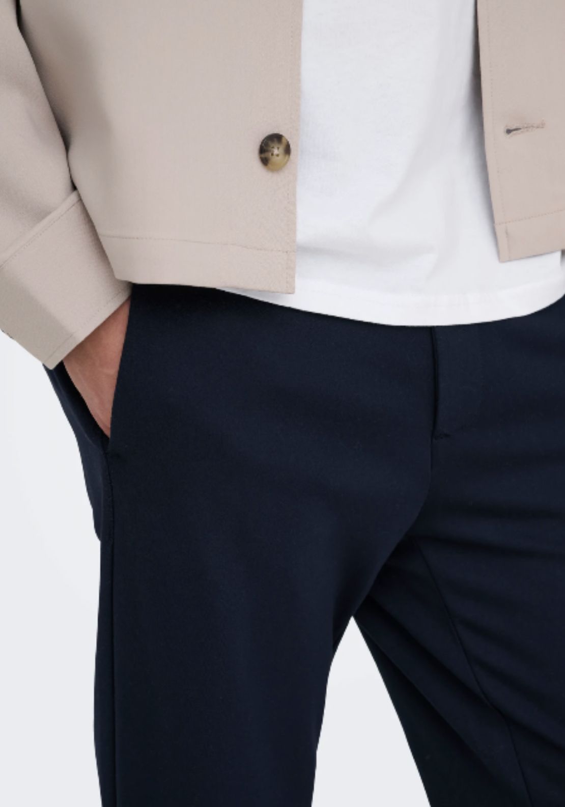 Only & Sons Mark Slim Fit Chino Trousers - Night Sky 3 Shaws Department Stores