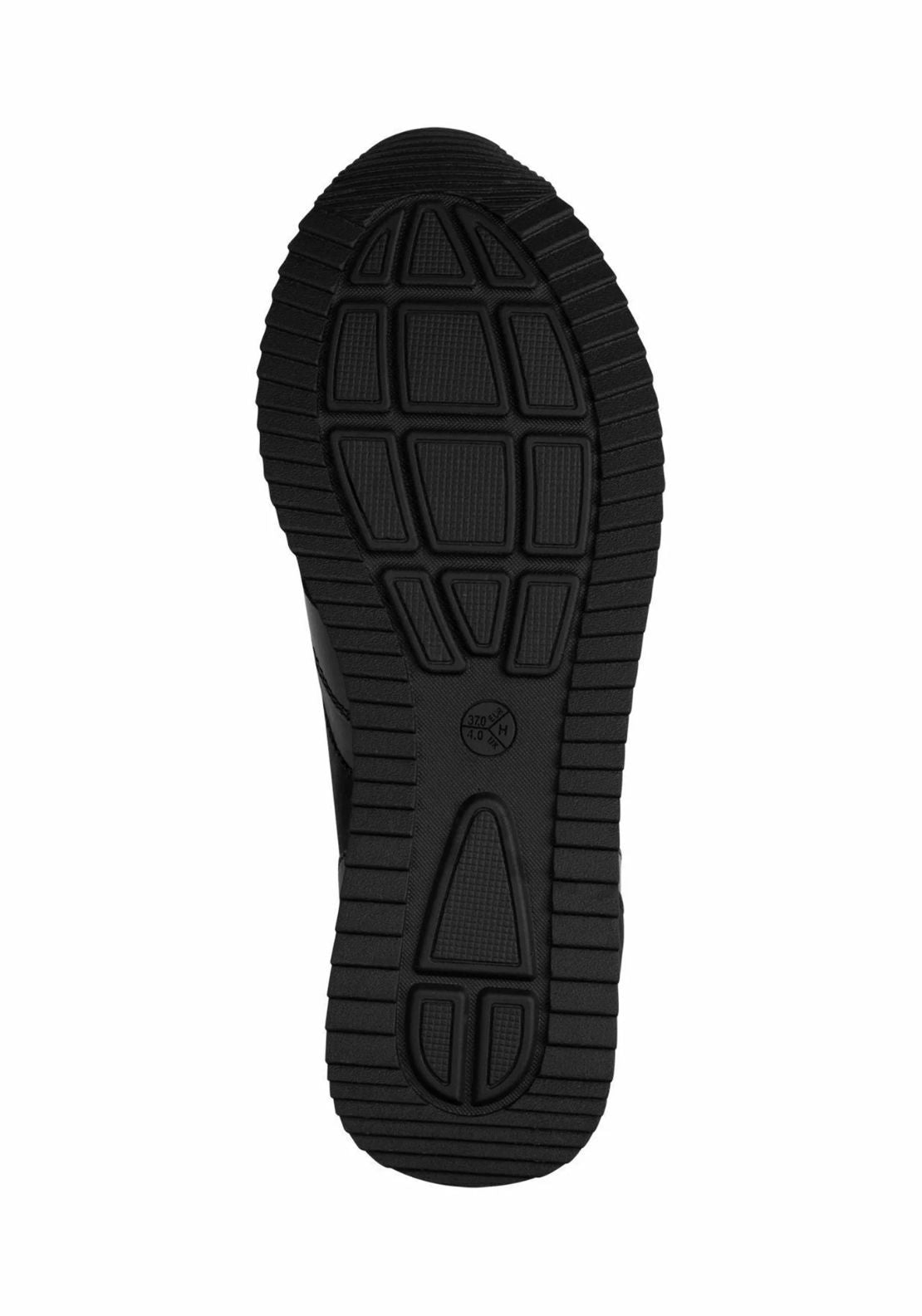 Ladies Lace Up Shoe - Black Glitter