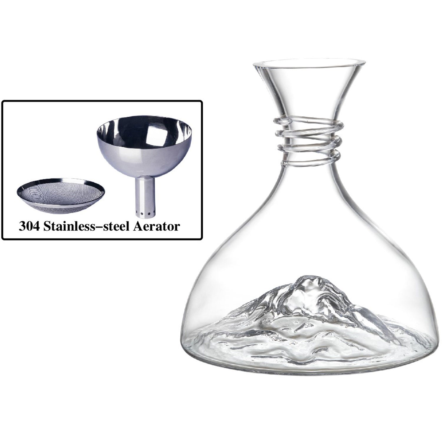 Killarney Crystal Iceberg Decanter with Aerator 2 Shaws Department Stores