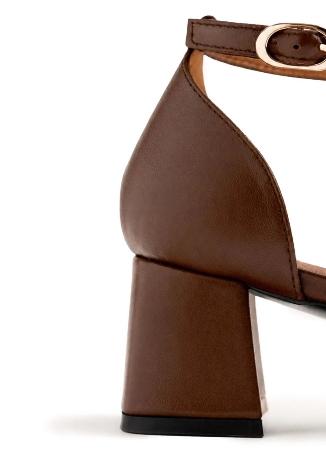 Studded T Bar Pump - Brown