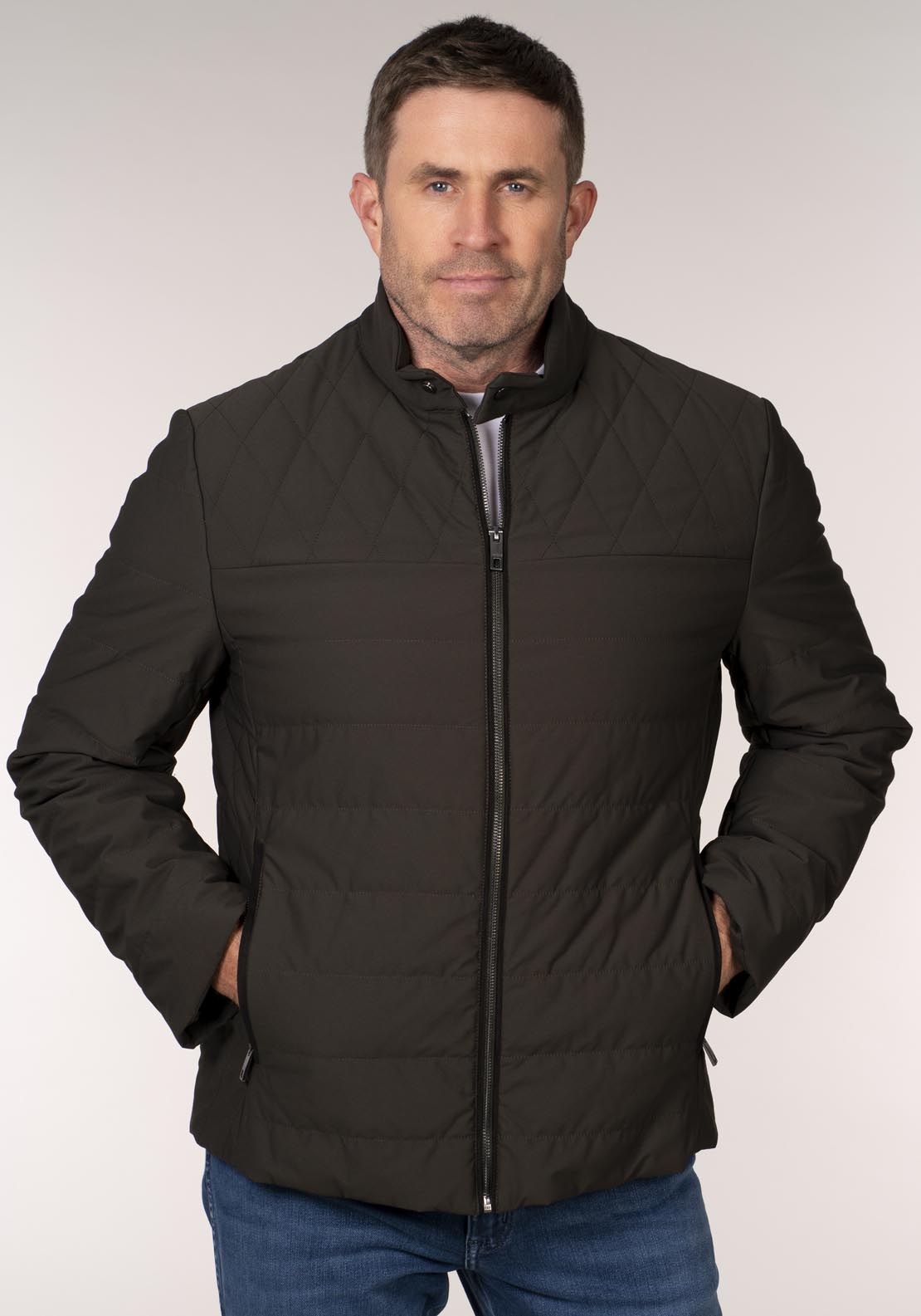 Daniel Grahame Kemp 3/4 Jacket - Brown 1 Shaws Department Stores