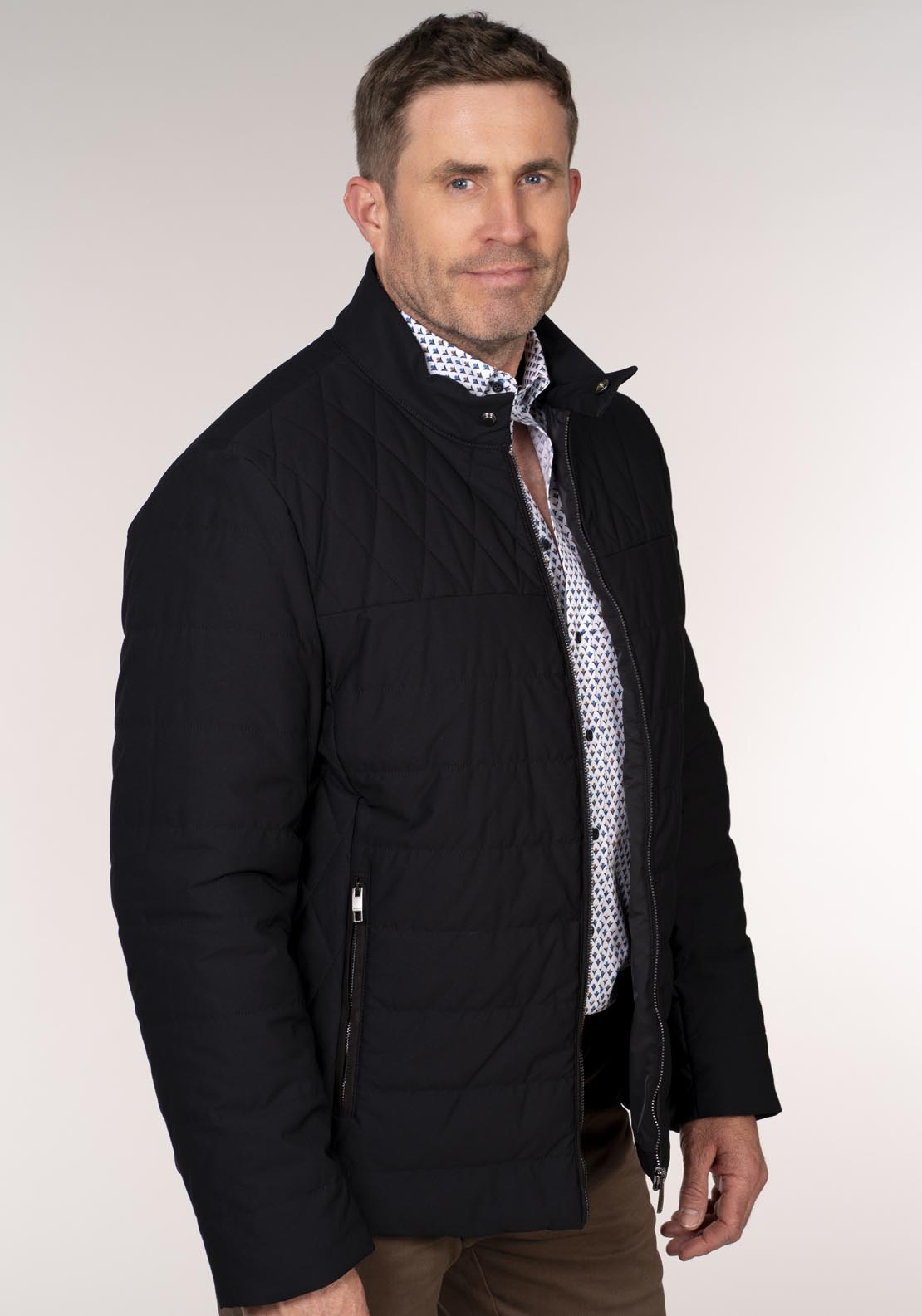 Daniel Grahame Kemp 3/4 Jacket - Navy 4 Shaws Department Stores