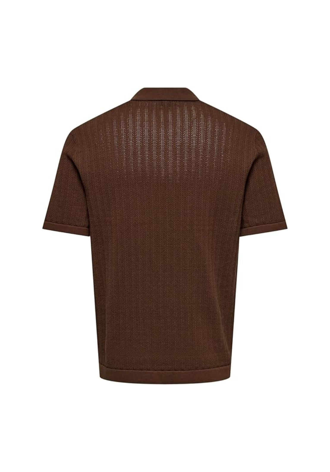 Only & Sons Moon Knit Polo Shirt - Cappuccino 2 Shaws Department Stores