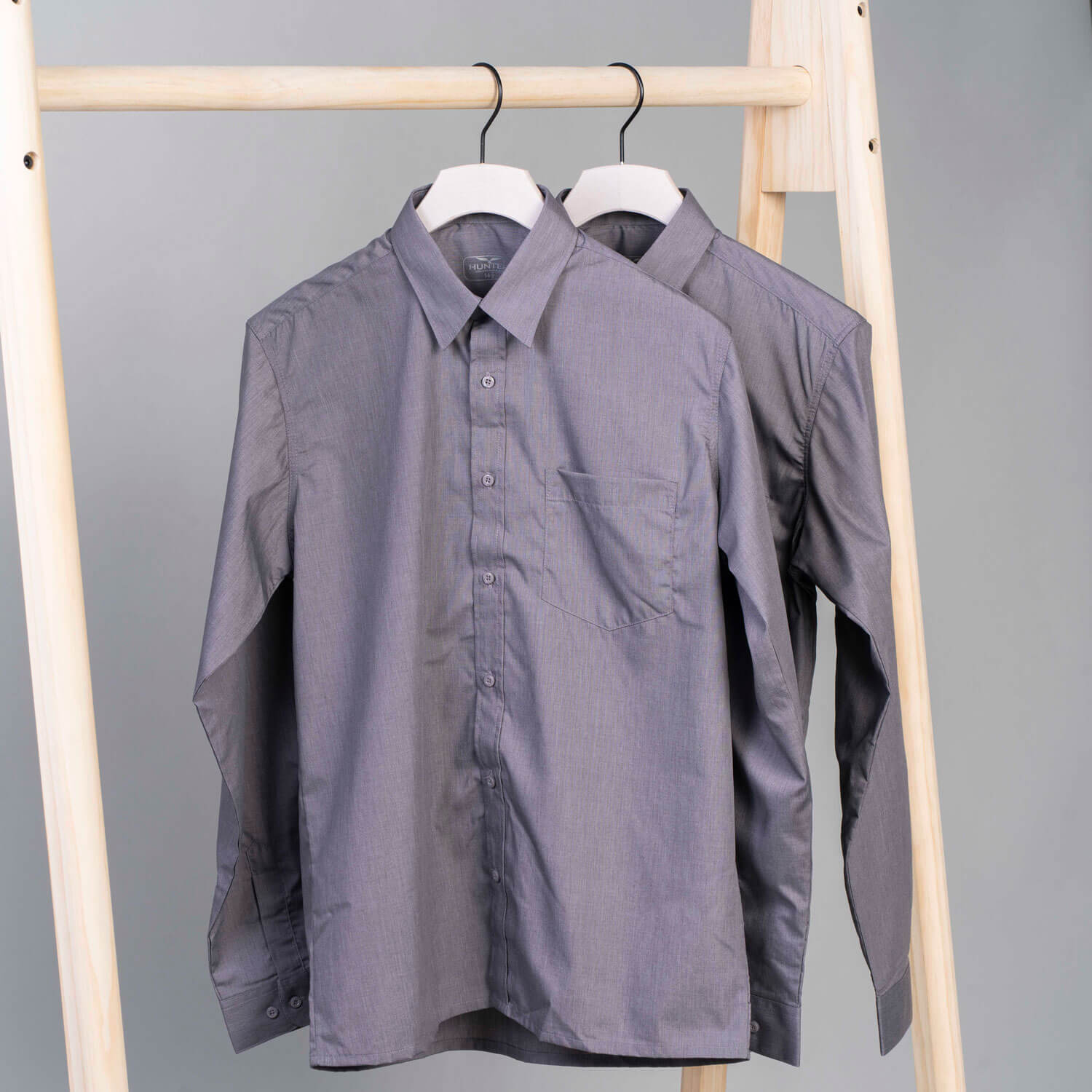 Long-Sleeve Regular Fit 2 Pack Shirts - Grey – Shaws Department Stores