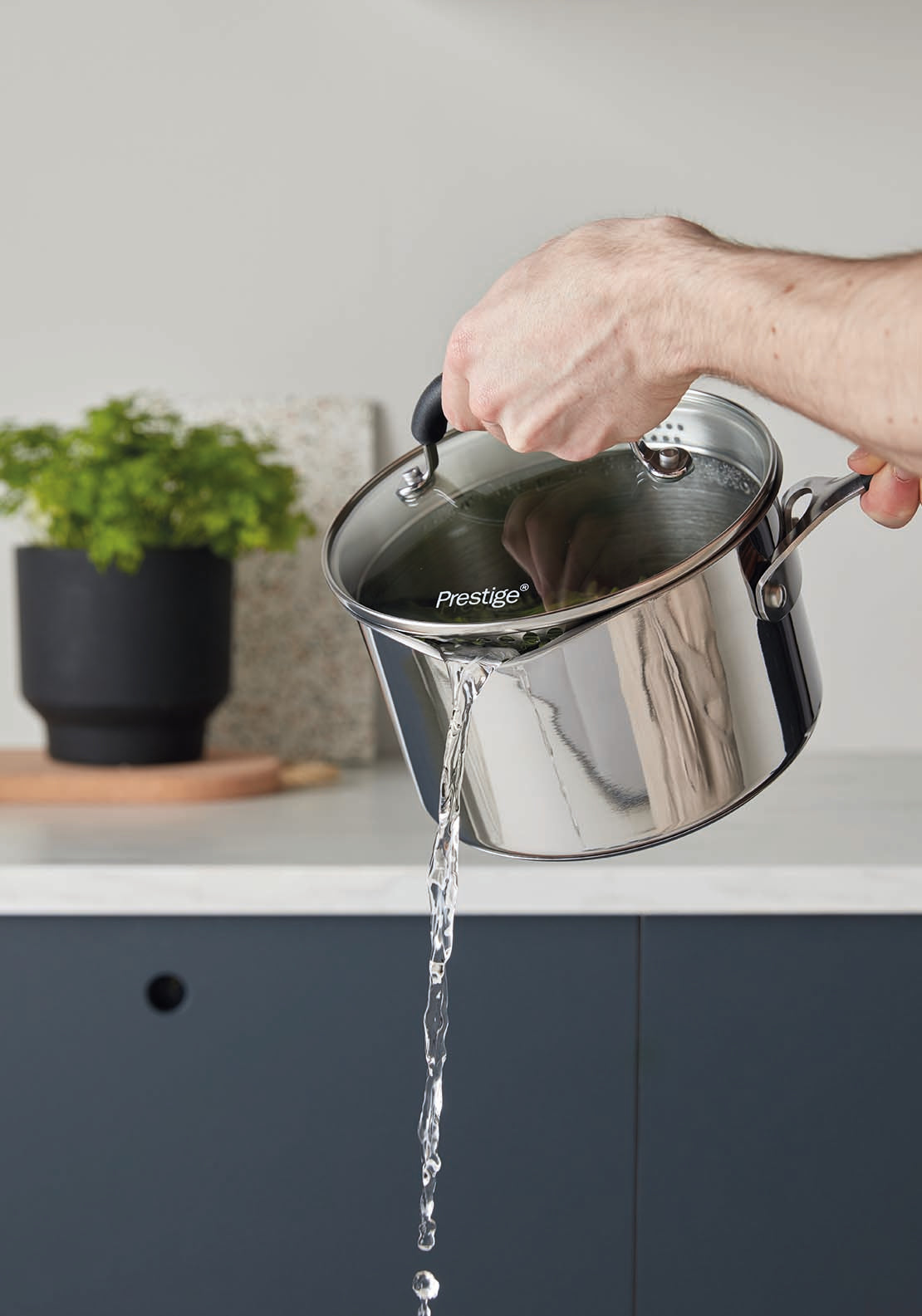 Meyers Prestige Made To Last Straining Saucepan 1.9L 3 Shaws Department Stores