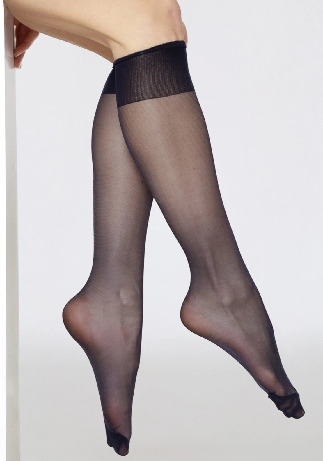 Marie Claire Maire Claire 20 Denier Extra Wide Top Knee Highs 2 Pair Pack - Black 1 Shaws Department Stores