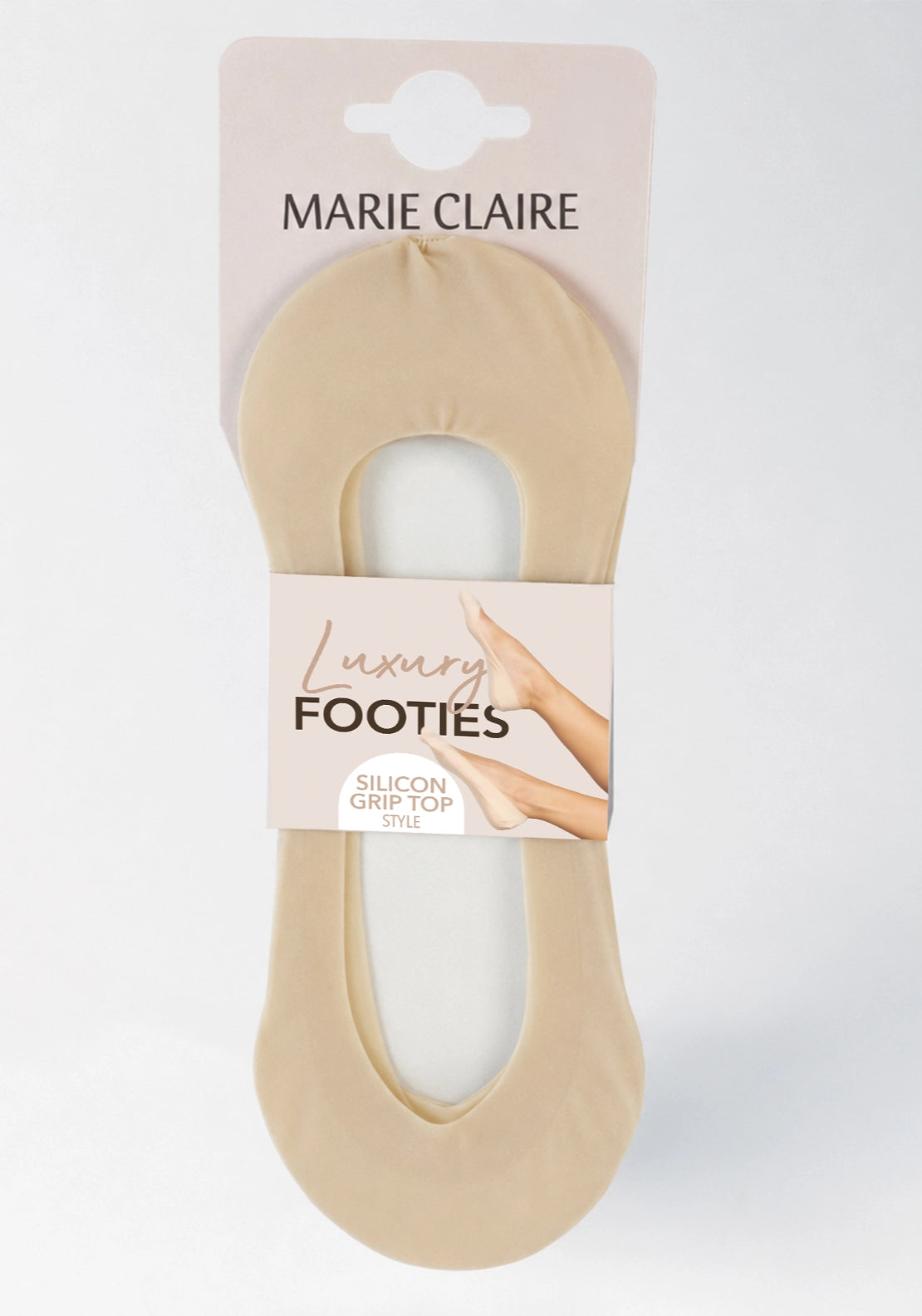 Marie Claire Non-Slip Luxury Footies - Beige 1 Shaws Department Stores