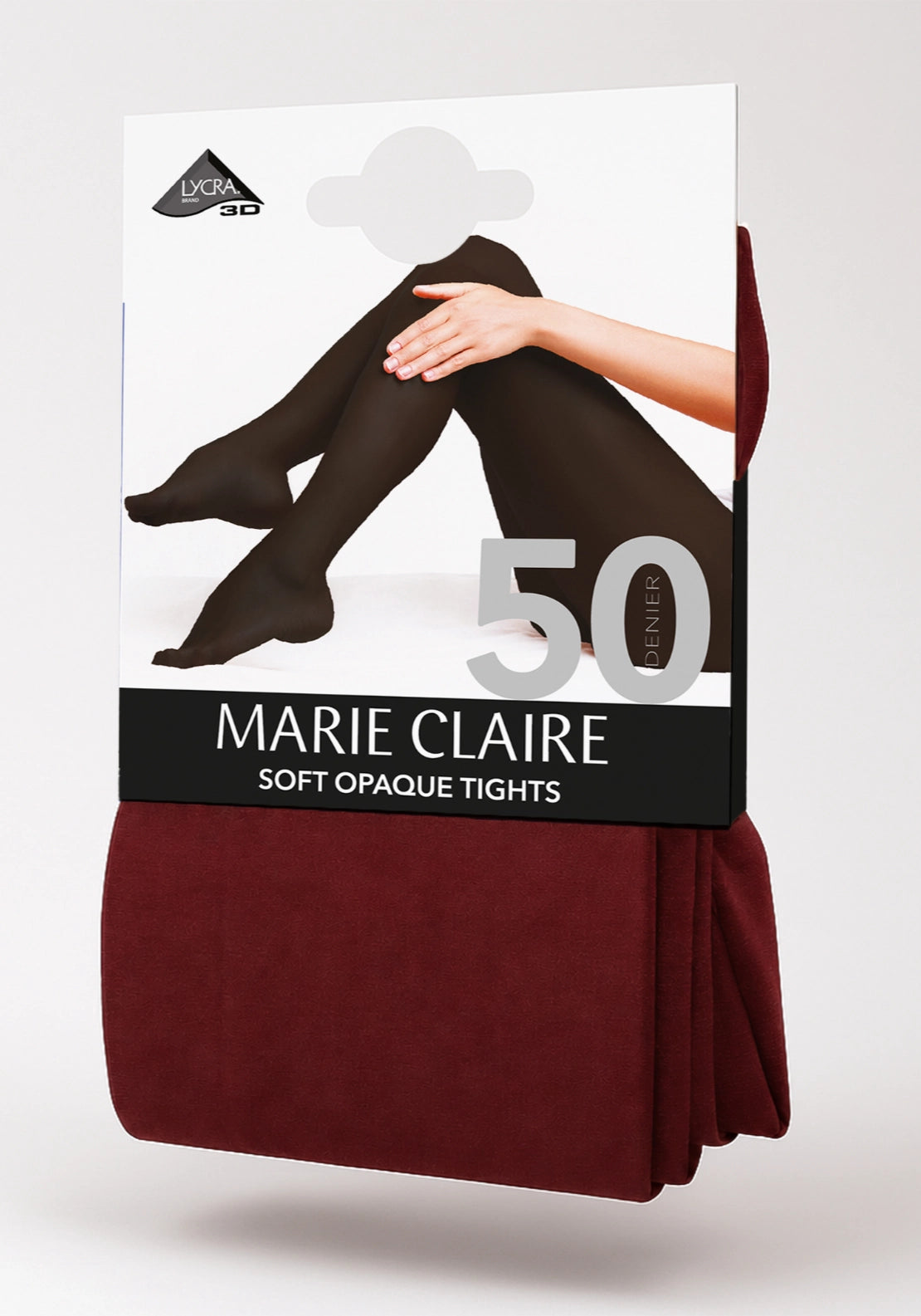 Maire Claire 50 Denier 3D Soft Opaque Tights - Red