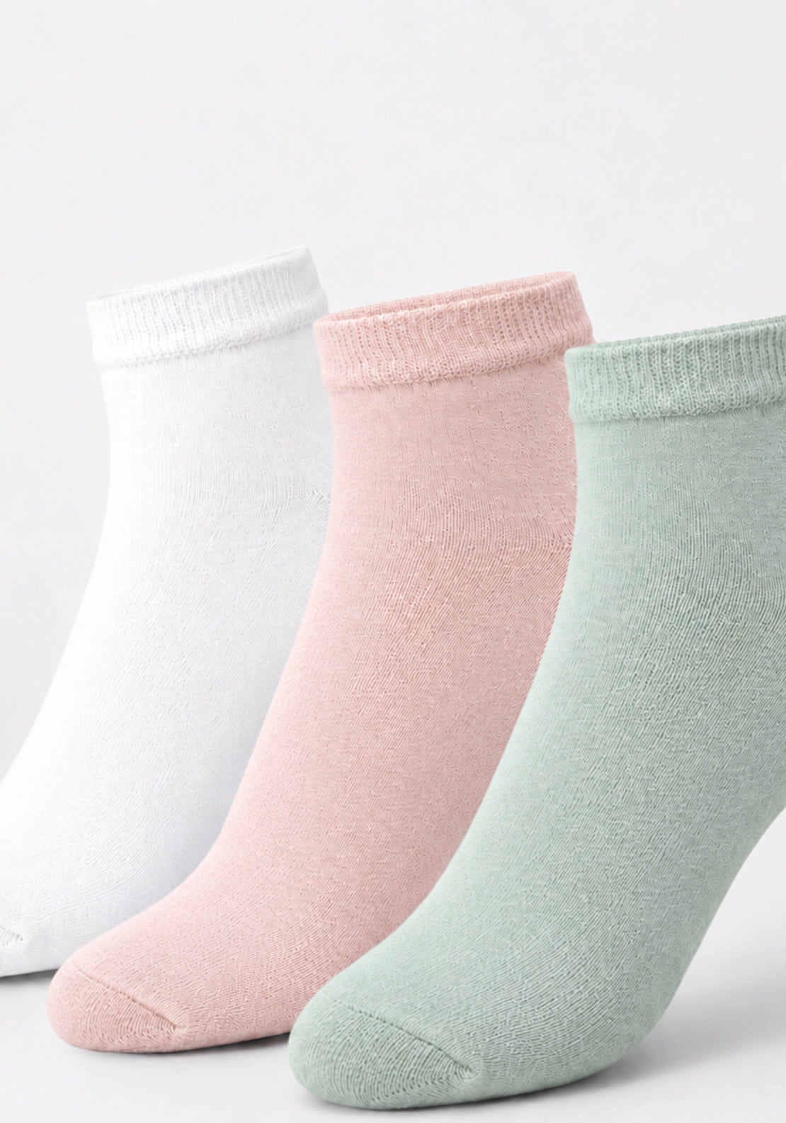 Marie Claire Super Soft Cotton Ankle Highs 3 Pair Pack - White 2 Shaws Department Stores