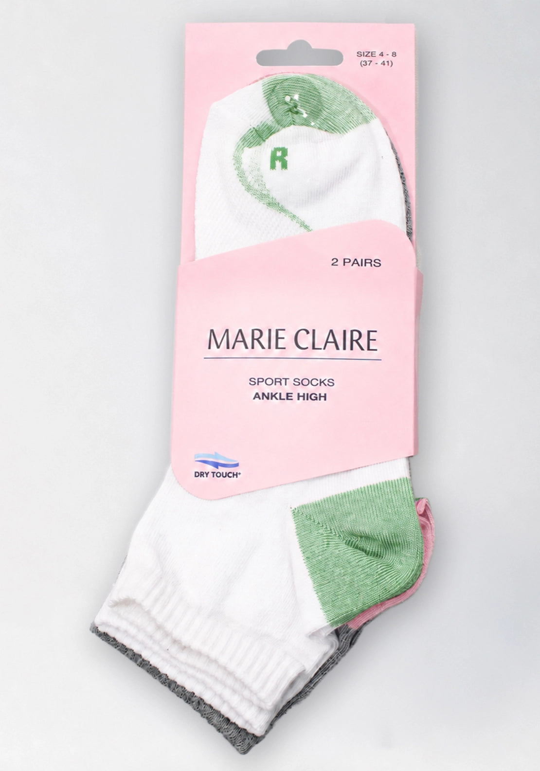 Marie Claire Cotton Trainer Liner Sport Ankle Socks 2 Pair Pack - Pink 1 Shaws Department Stores