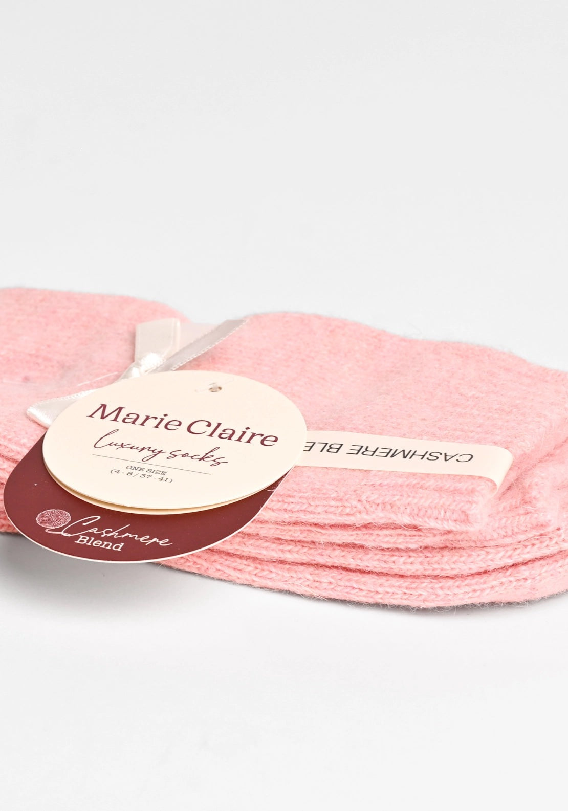 Marie Claire Cashmere Blend Luxury Socks - Dusky Pink 2 Shaws Department Stores