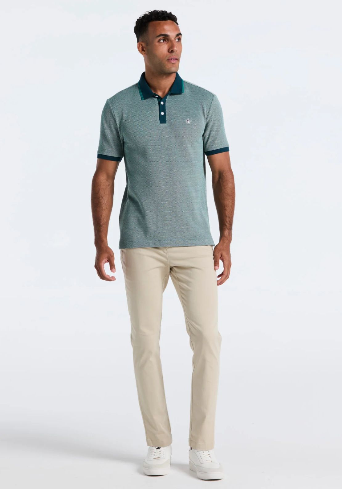 Penguin Original Patterned Tricolour Pique Polo - Reflecting Pond 4 Shaws Department Stores