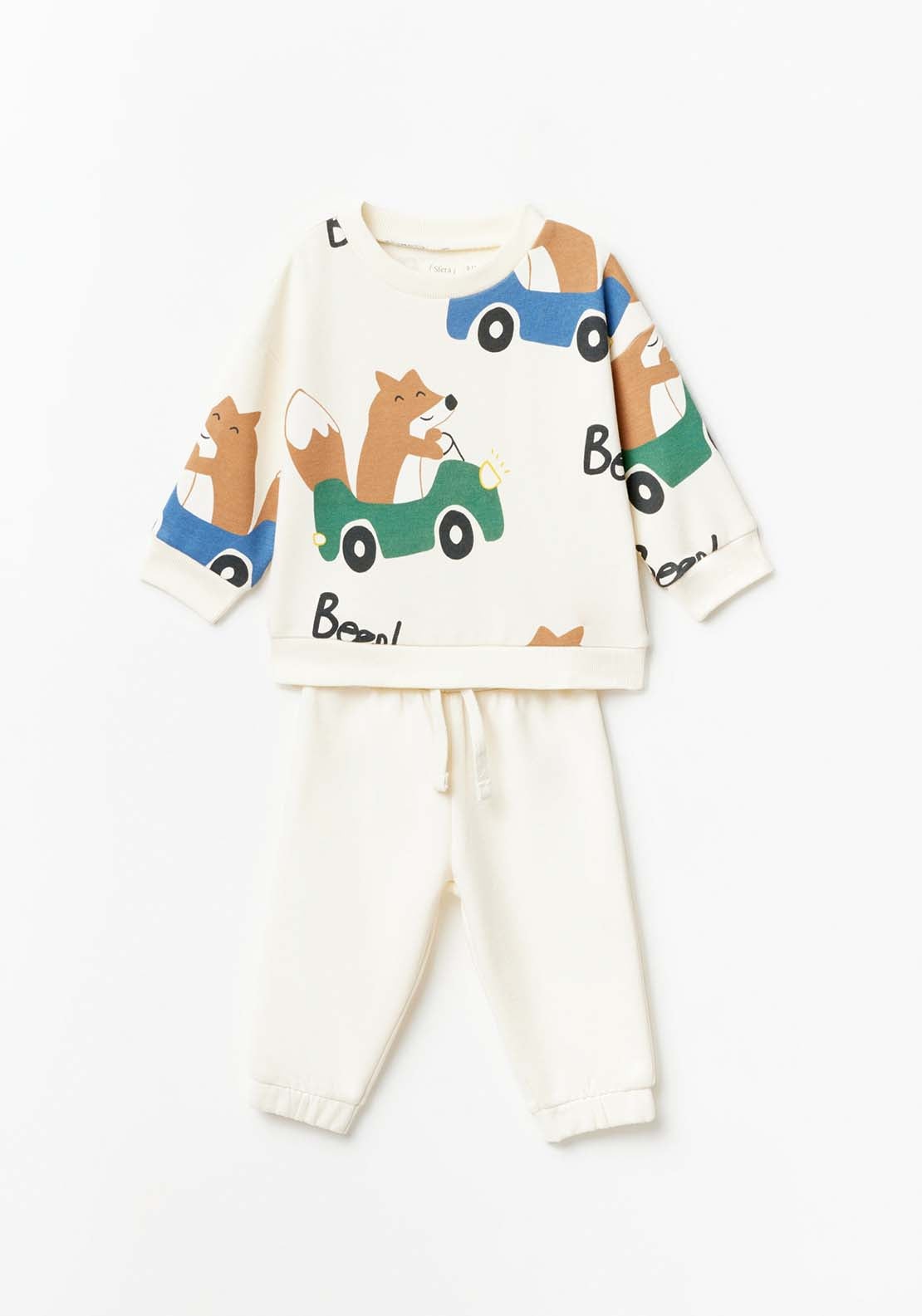 Baby Boy Long Sleeve Fox Jog Set White – Shaws