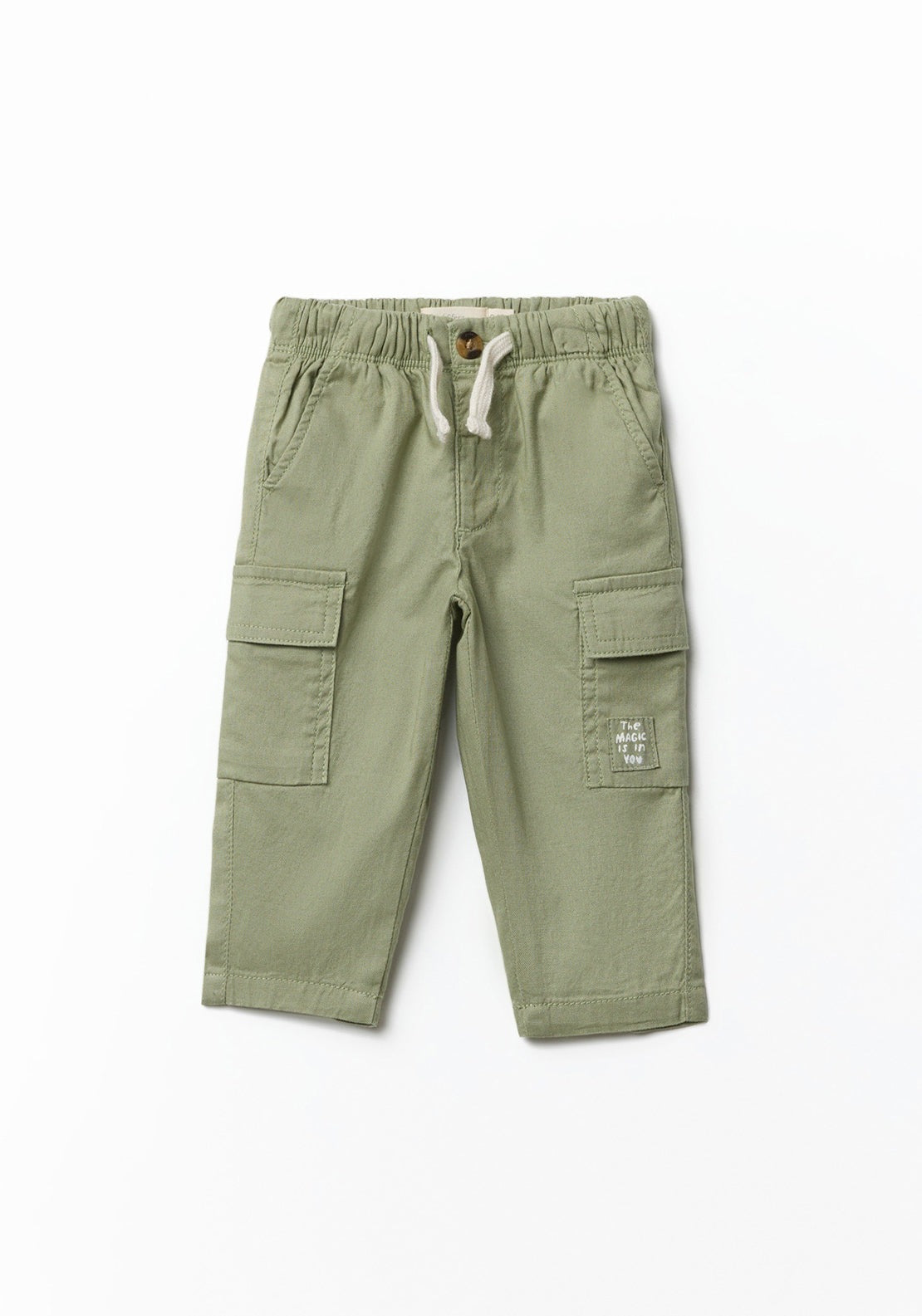 Sfera Cargo-style cotton trousers - Green 1 Shaws Department Stores