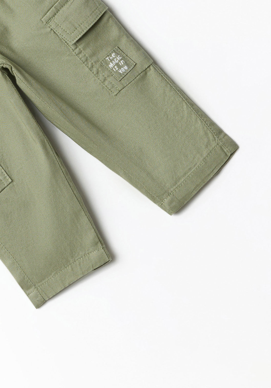 Sfera Cargo-style cotton trousers - Green 2 Shaws Department Stores