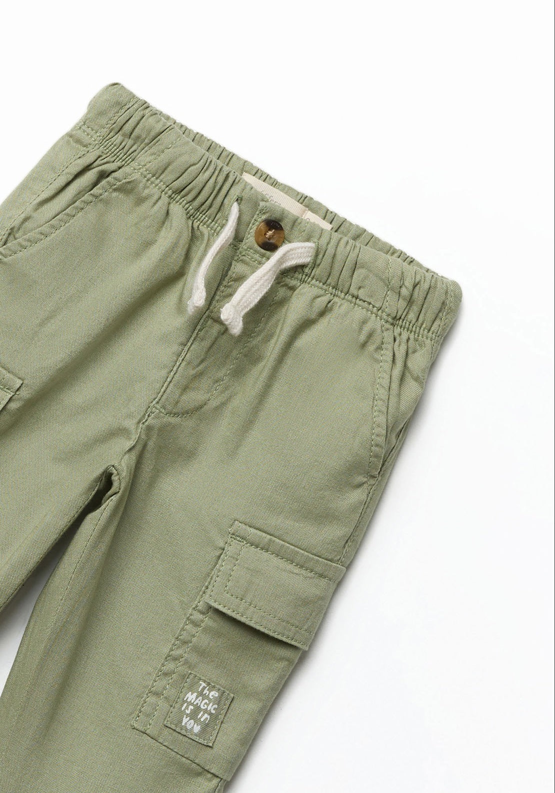 Sfera Cargo-style cotton trousers - Green 3 Shaws Department Stores