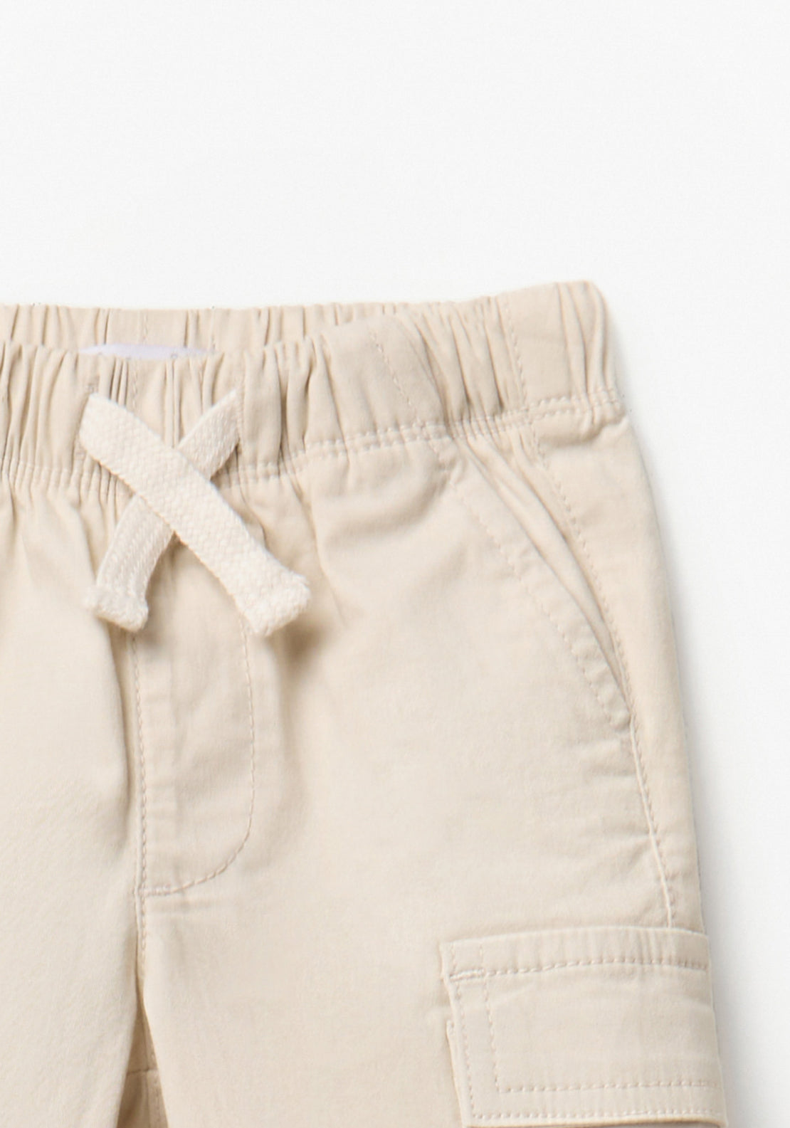 Drawstring Waist Cargo Trousers - Grey