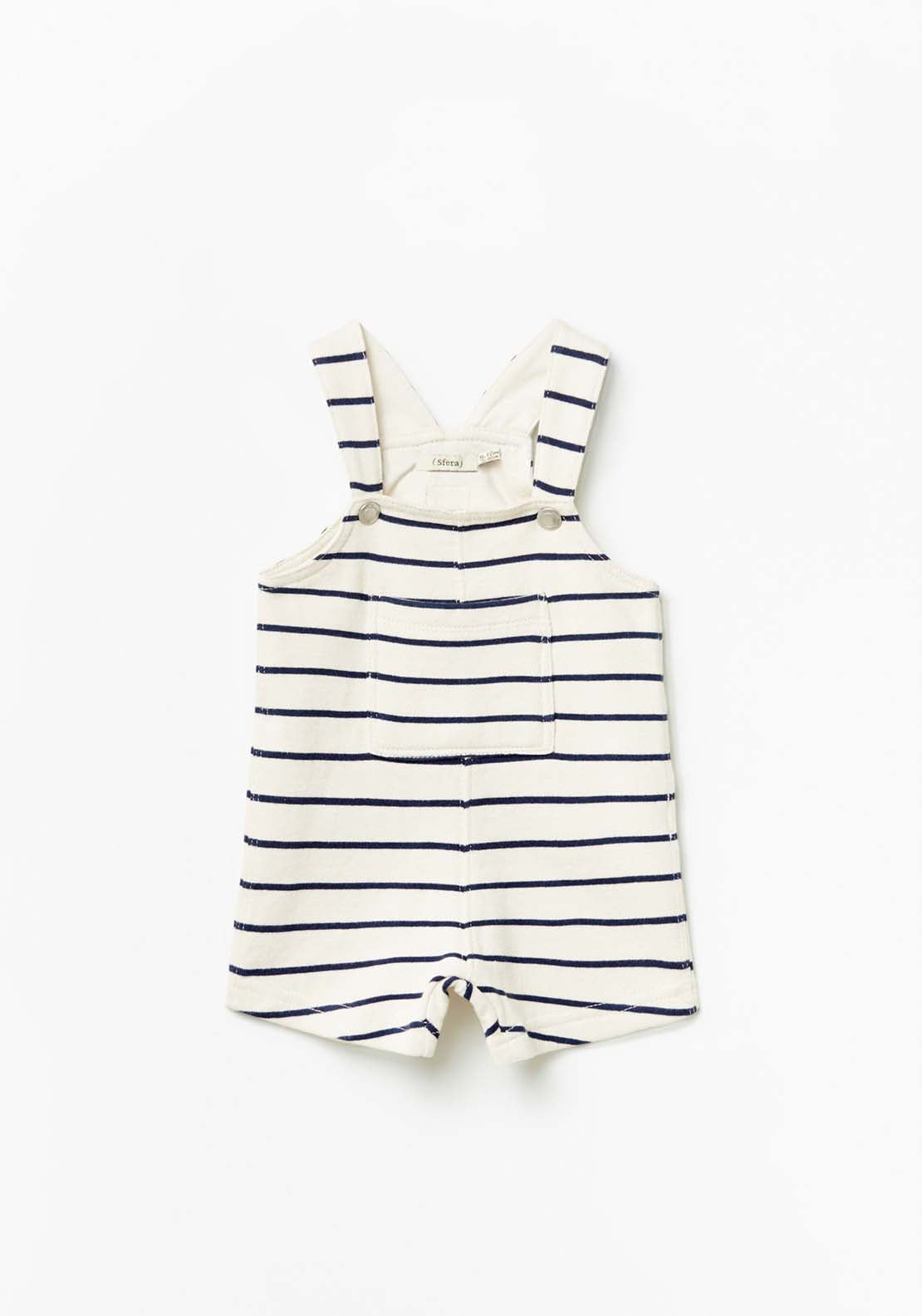 Sfera Striped Dungaree - Cream 4 Shaws Department Stores