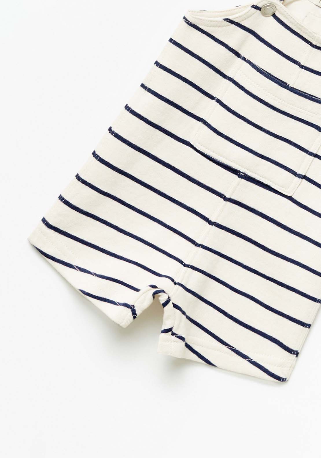 Sfera Striped Dungaree - Cream 6 Shaws Department Stores