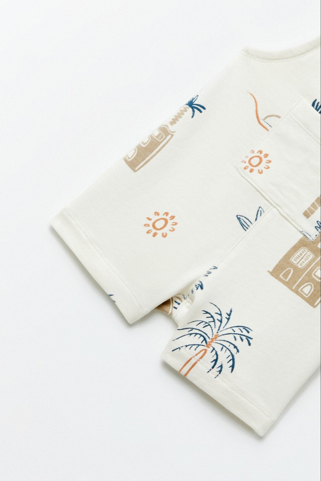 Sfera Printed terry dungarees - White 5 Shaws Department Stores