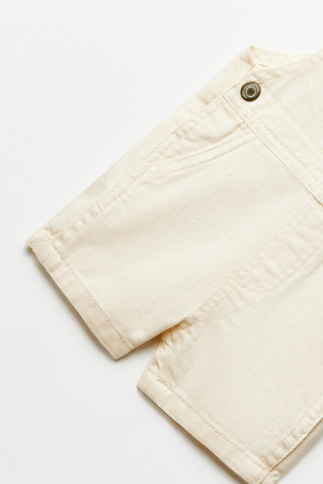 Sfera Coloured denim dungarees - Ecru 2 Shaws Department Stores