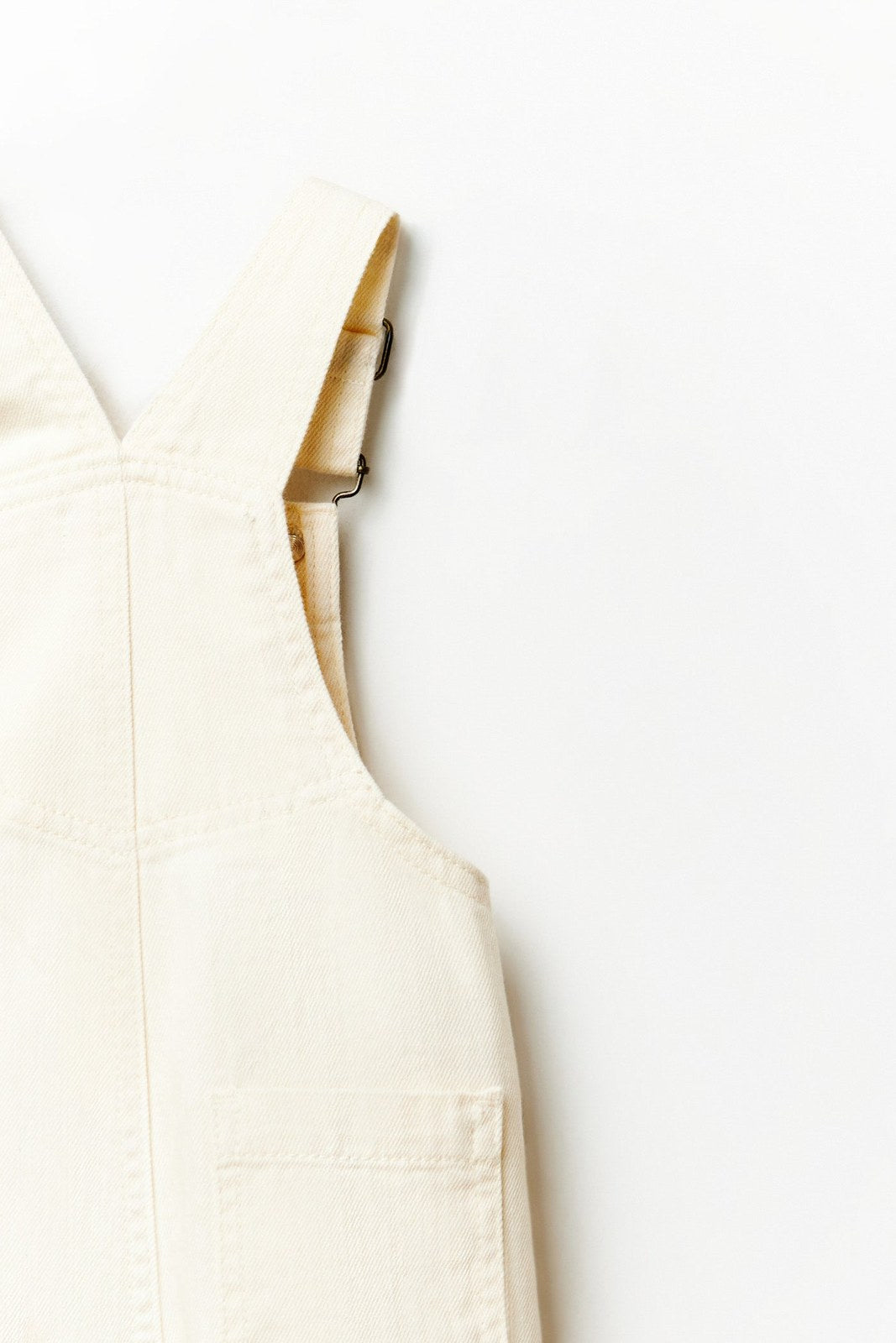 Sfera Coloured denim dungarees - Ecru 3 Shaws Department Stores