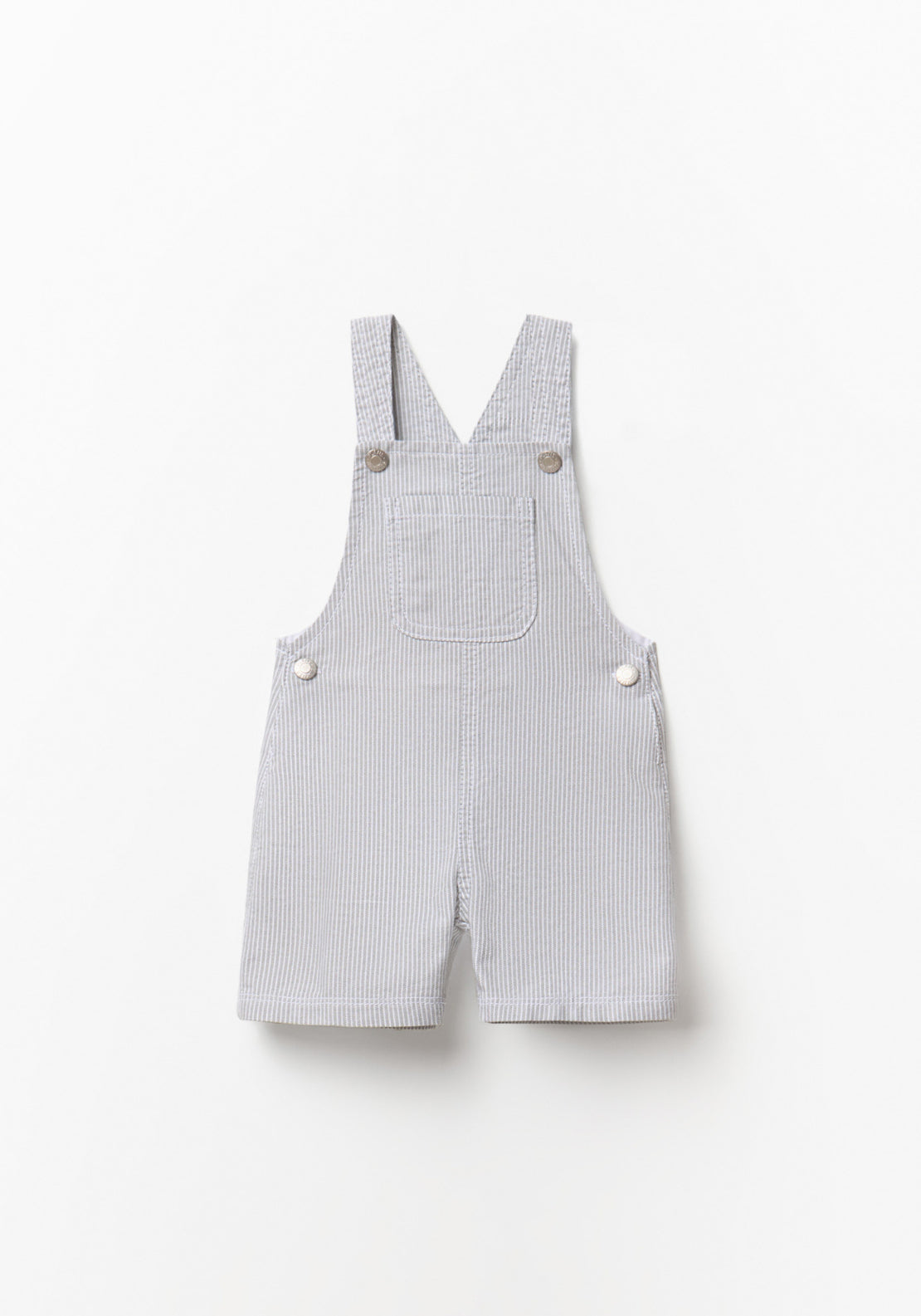 Short Striped Dungarees - Green