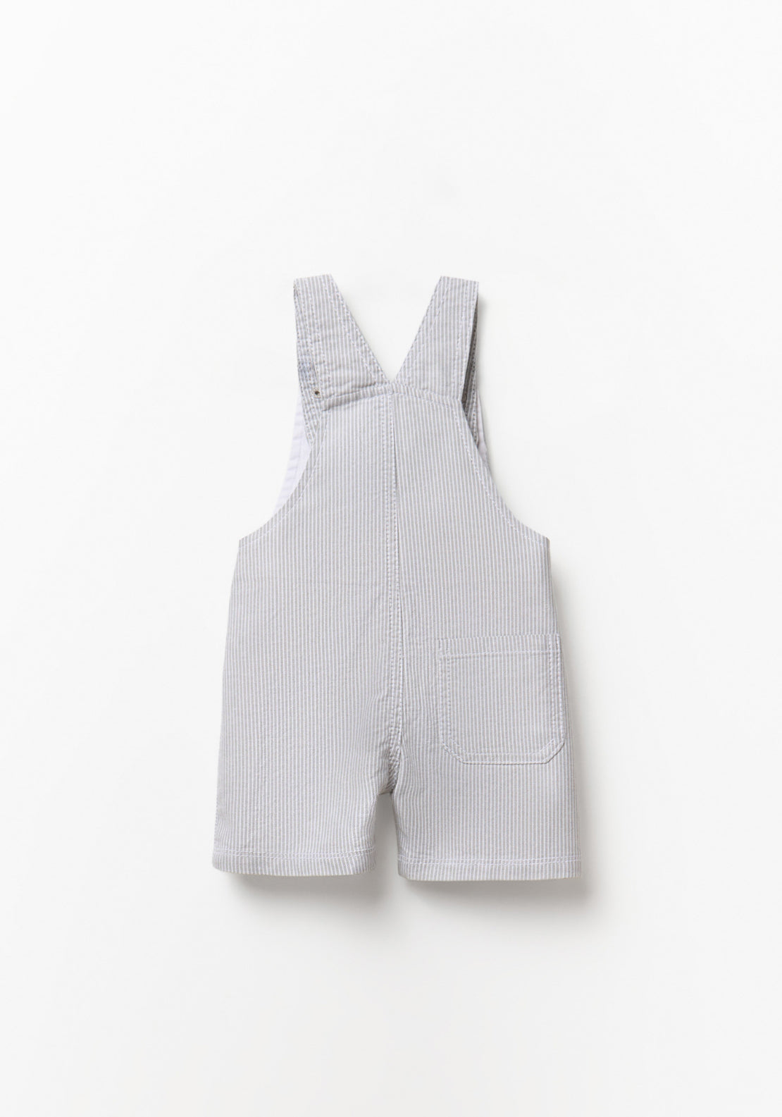 Short Striped Dungarees - Green