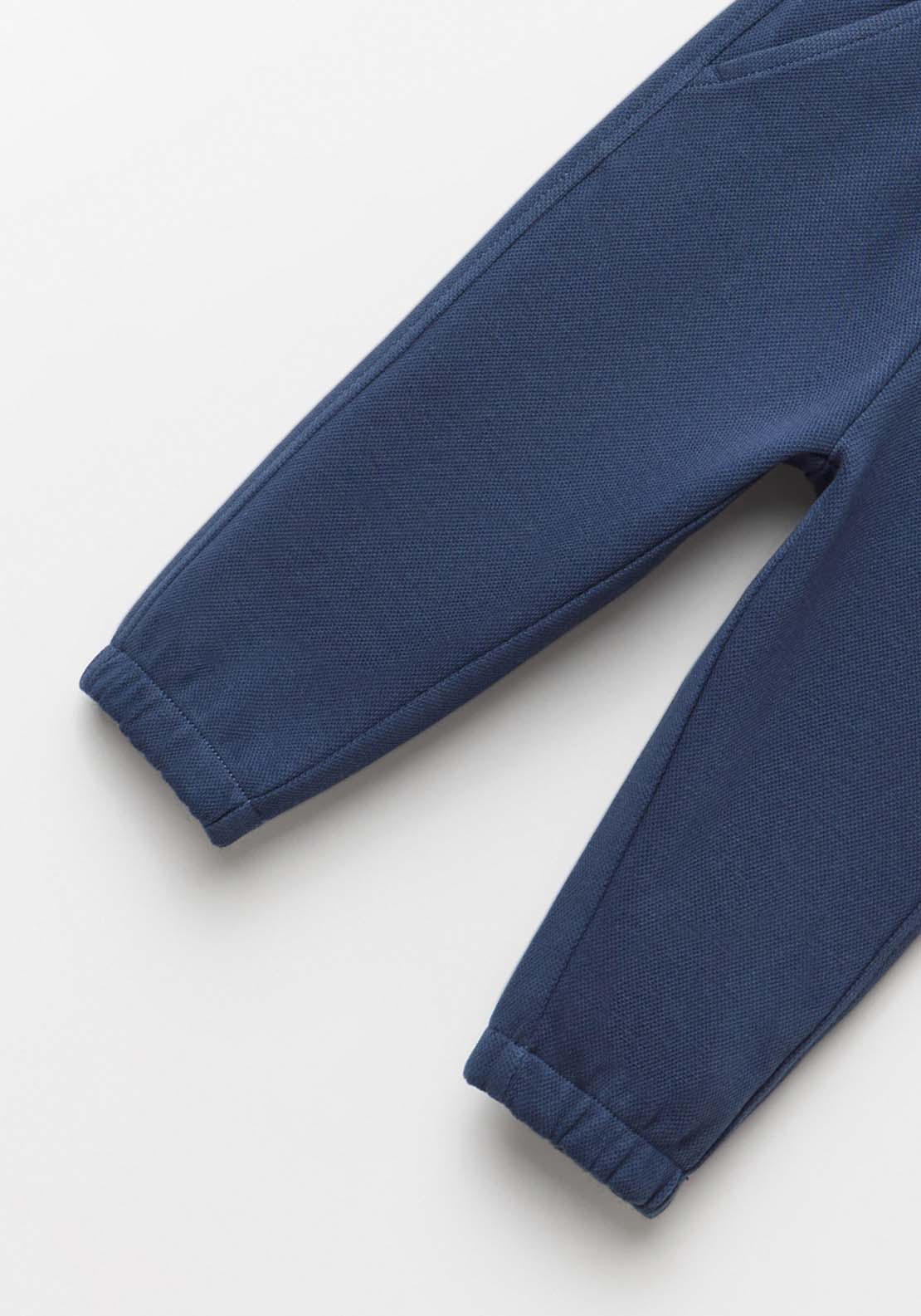 Plain Piqué Joggers - Blue