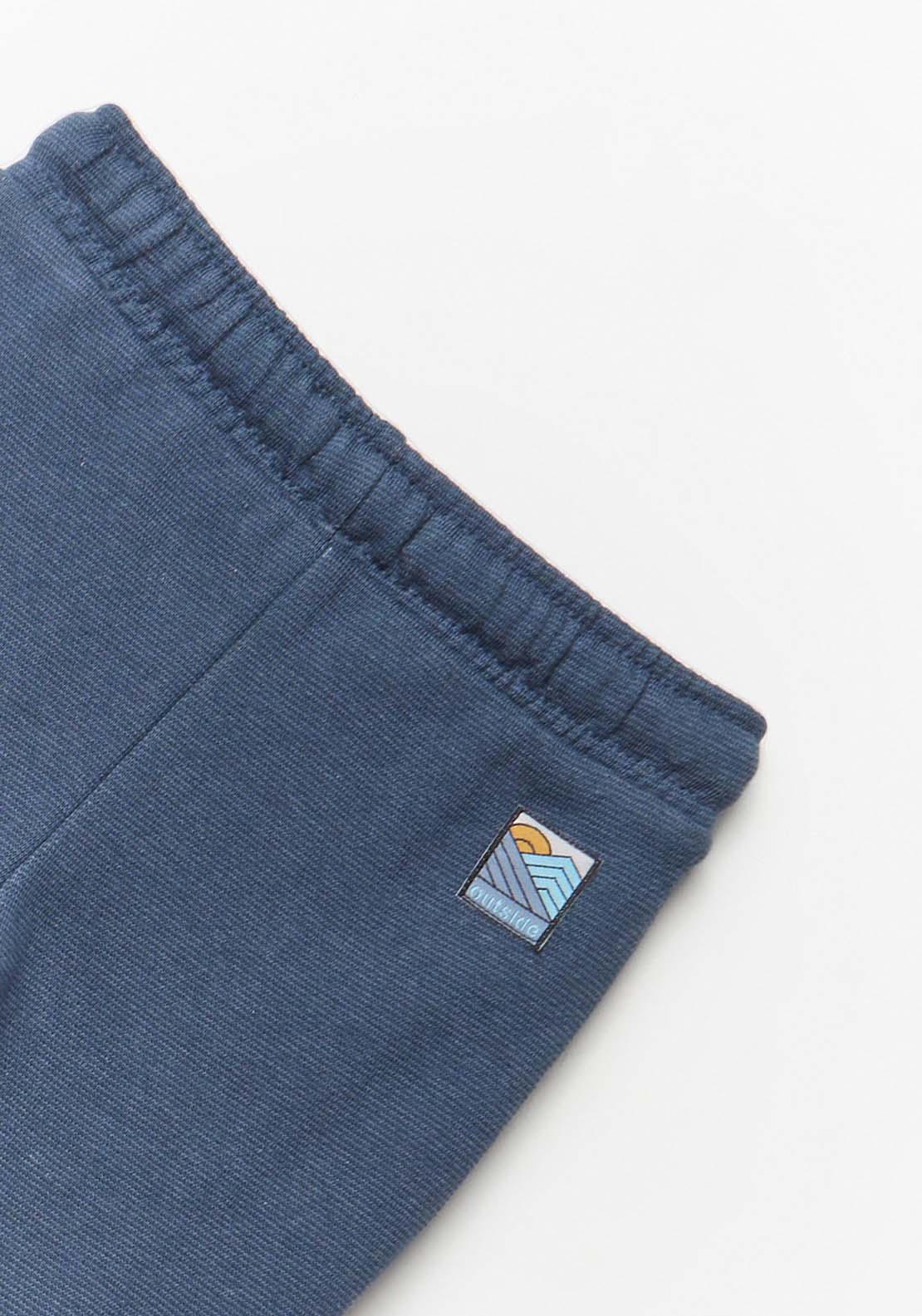 Rib Knit Terry Joggers - Blue