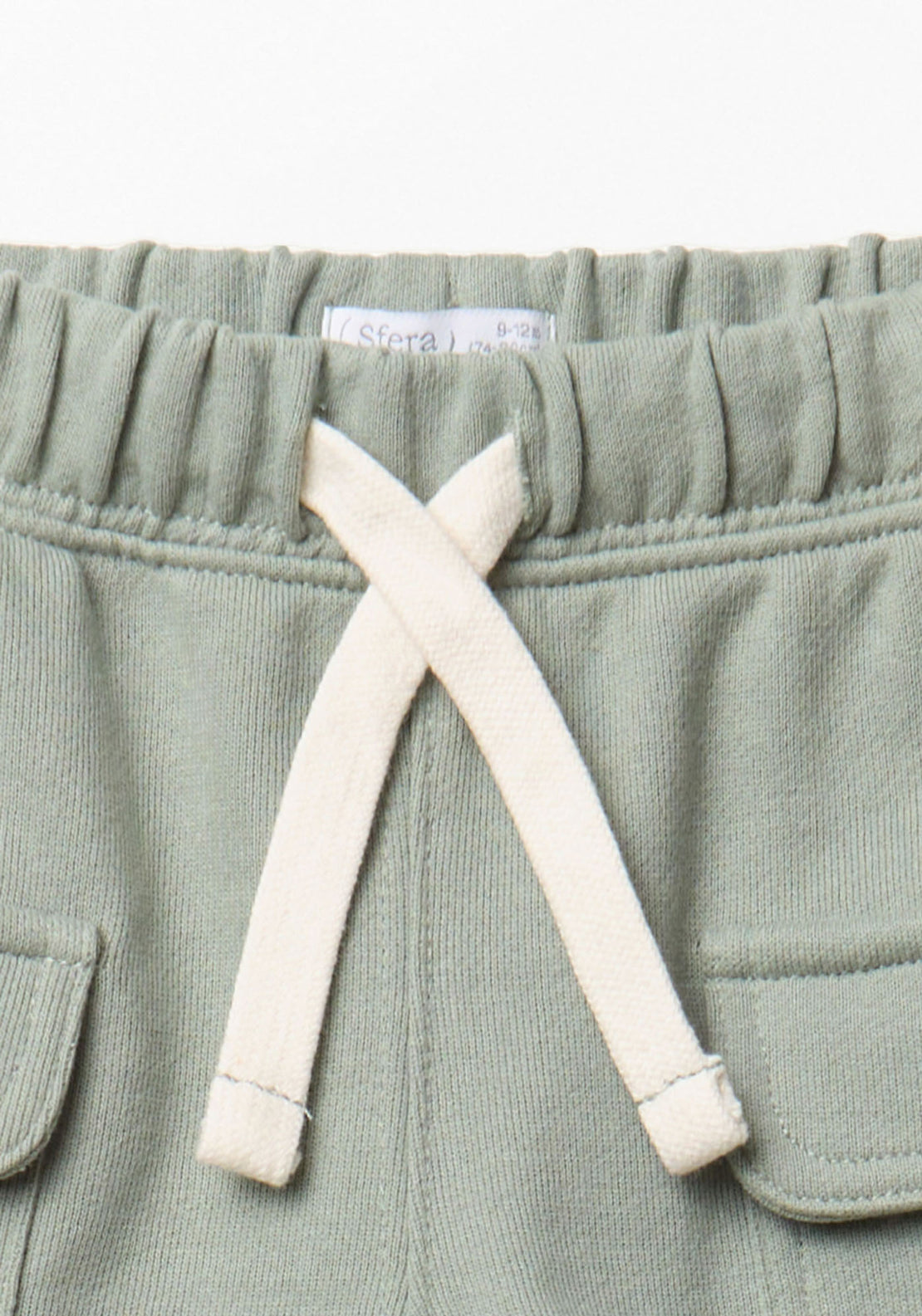 Terry Fabric Cargo Style Bermuda Shorts - Green