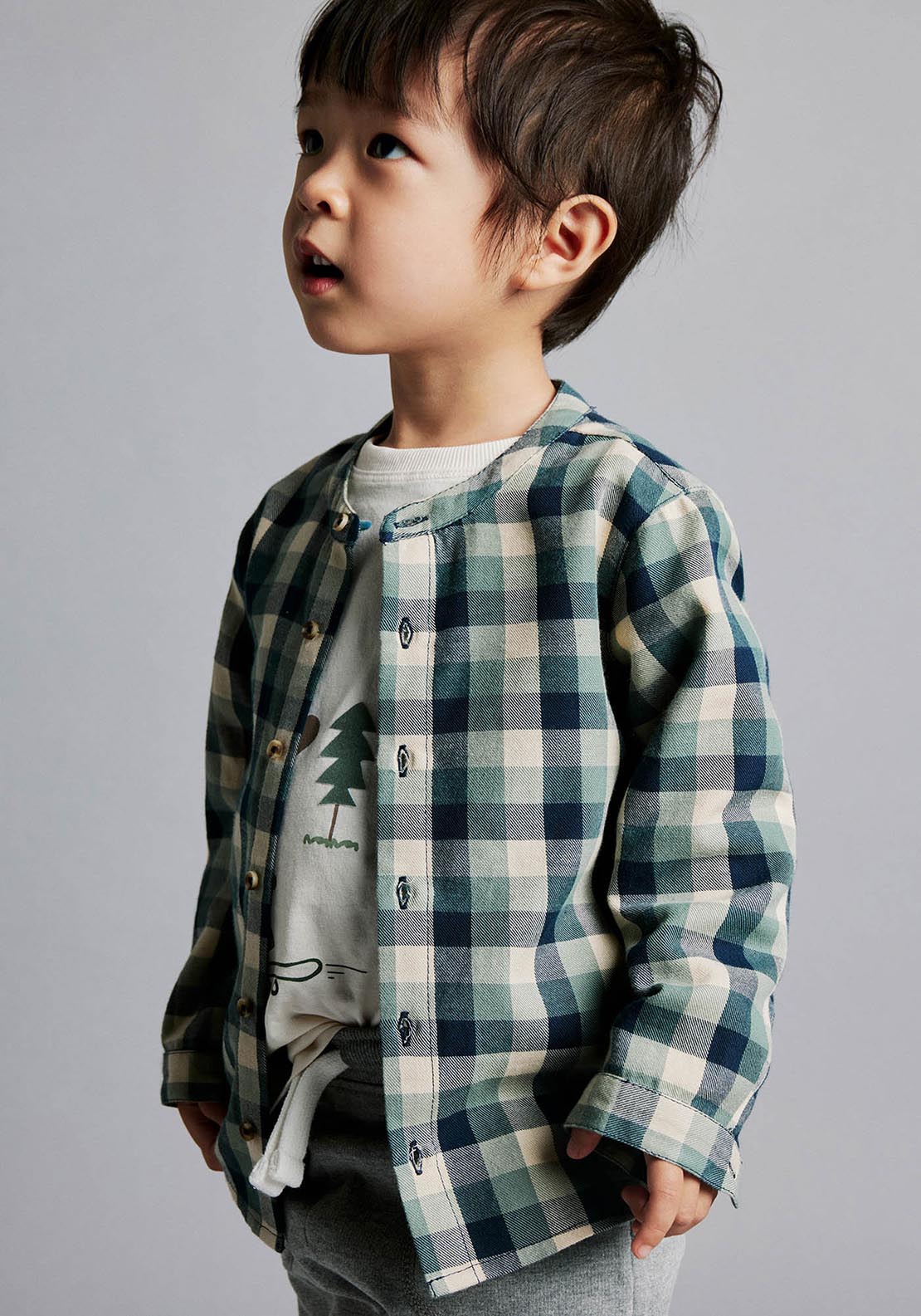 Sfera Check twill shirt - Green 1 Shaws Department Stores