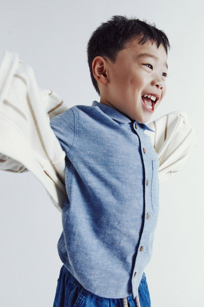 Sfera Chambray shirt - Blue 1 Shaws Department Stores