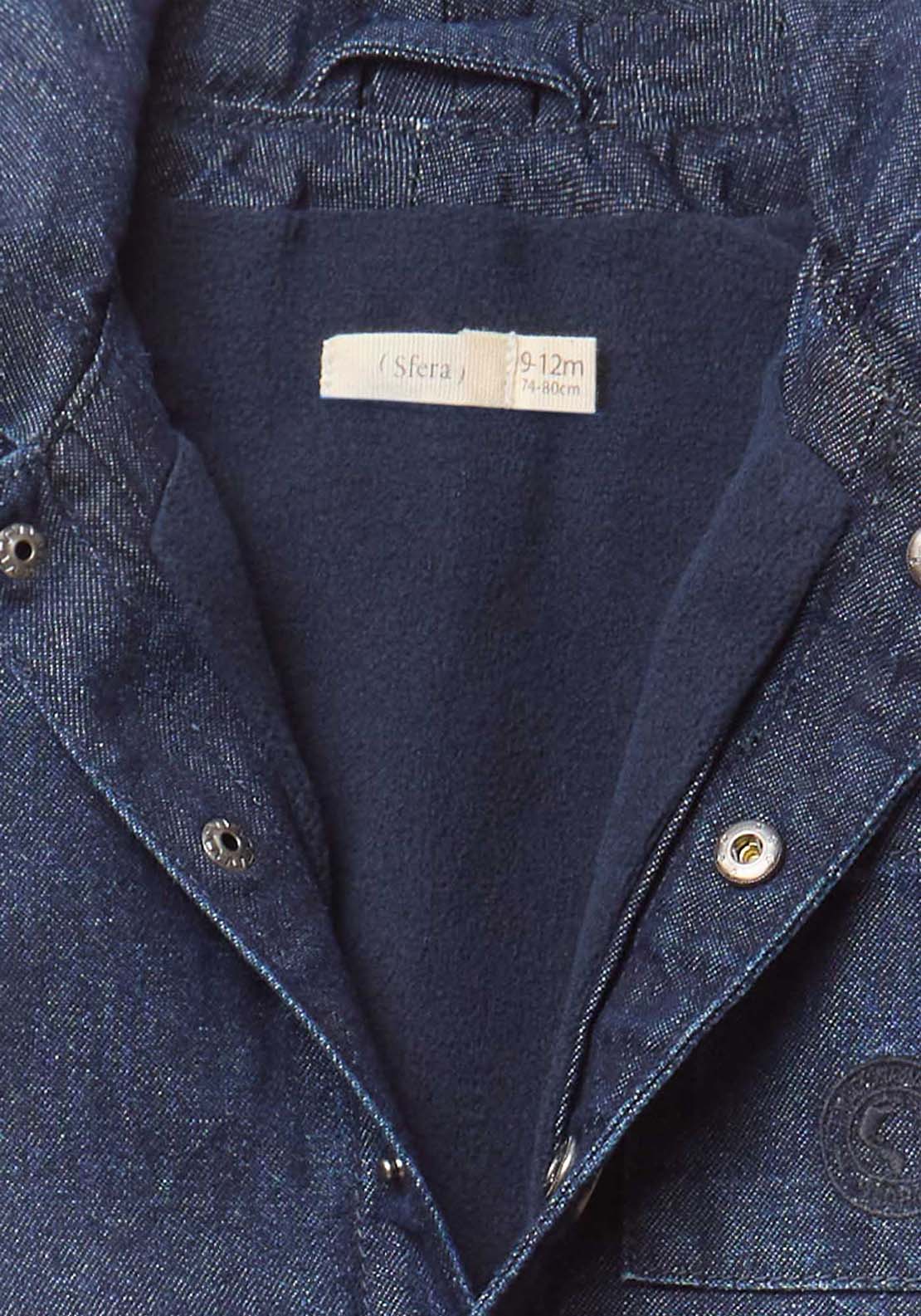 Overshirt With Hood - Denim Dark Wash
