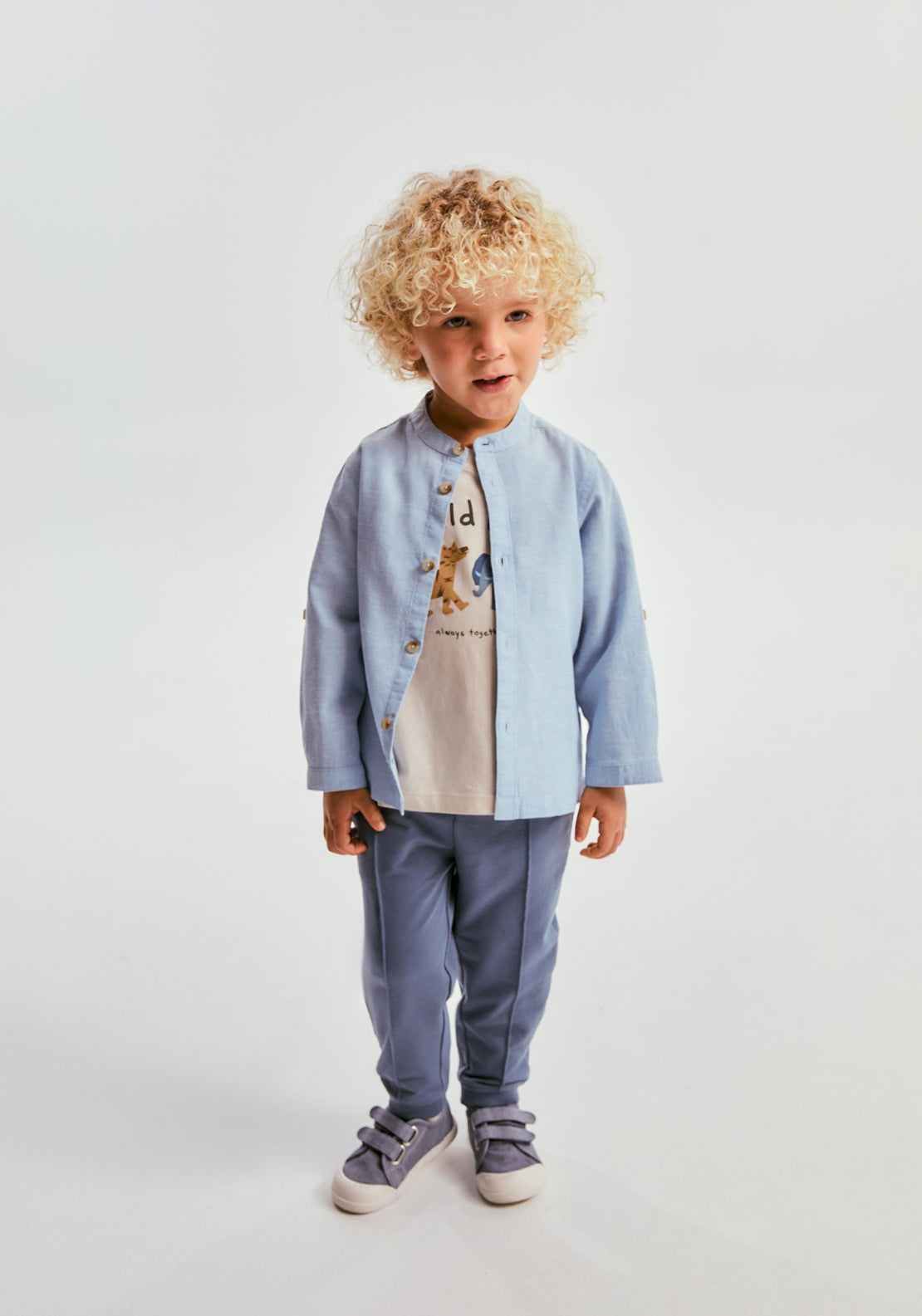 Plain Linen Shirt - Blue