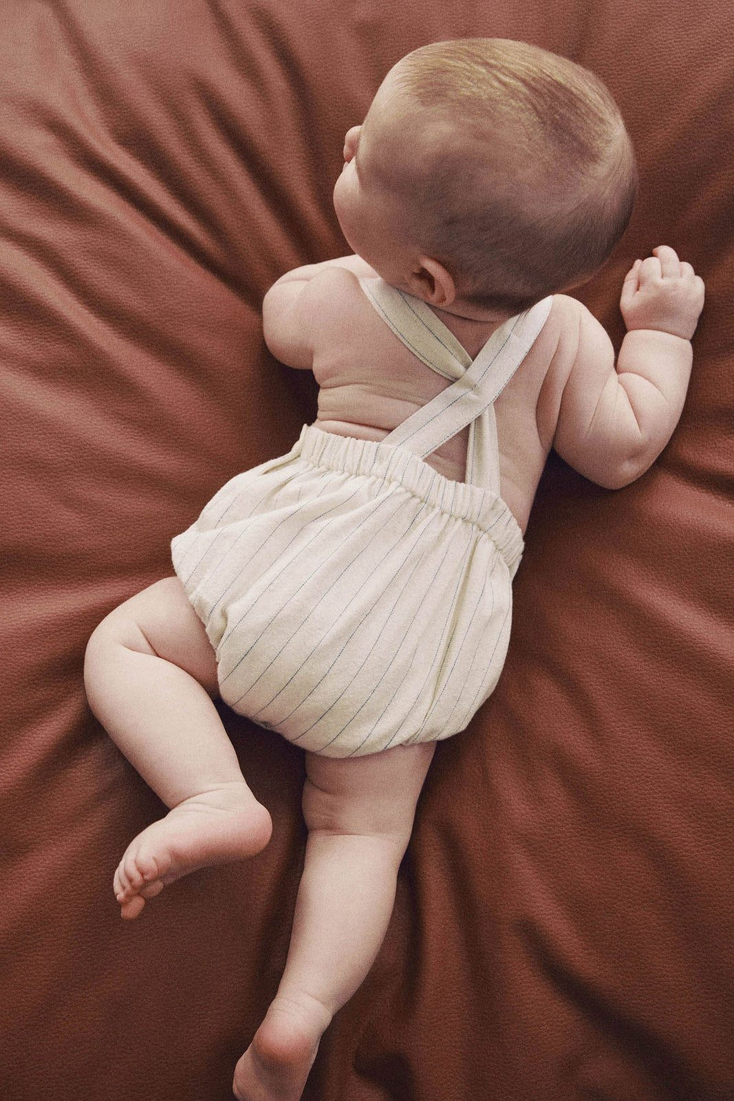 Sfera Striped cotton playsuit - White Off 1 Shaws Department Stores