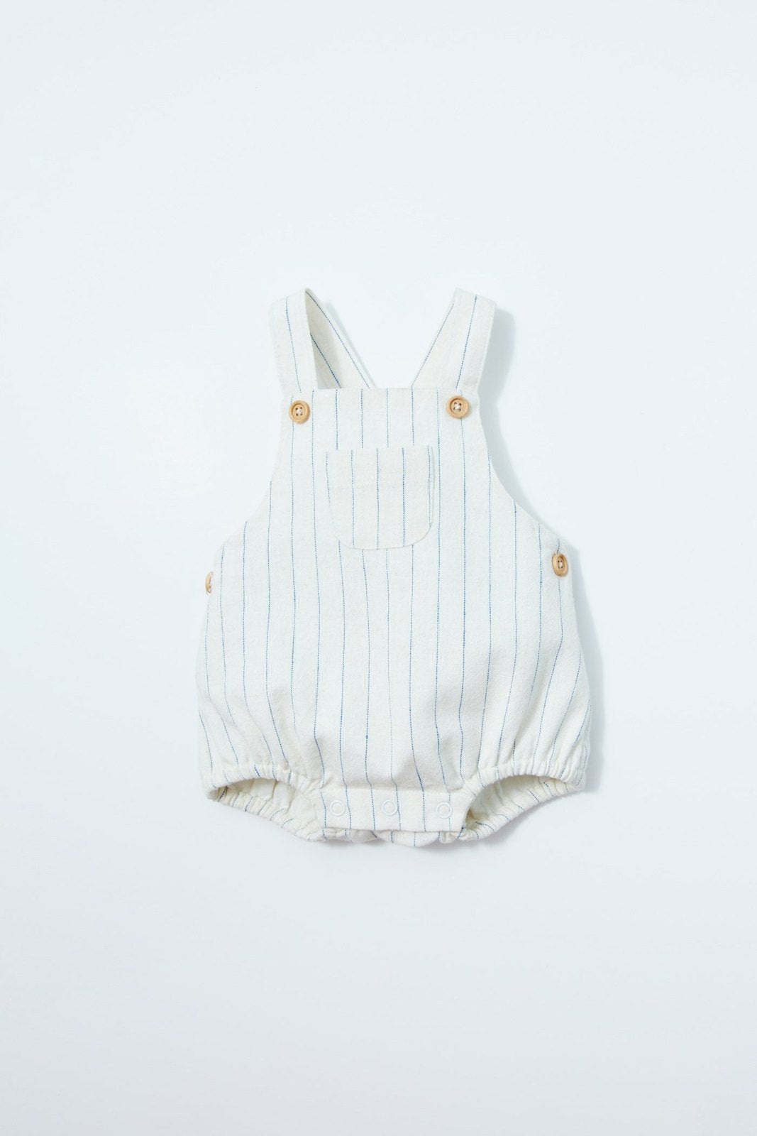 Sfera Striped cotton playsuit - White Off 4 Shaws Department Stores