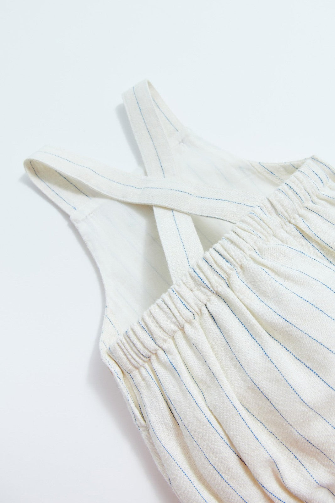 Sfera Striped cotton playsuit - White Off 7 Shaws Department Stores