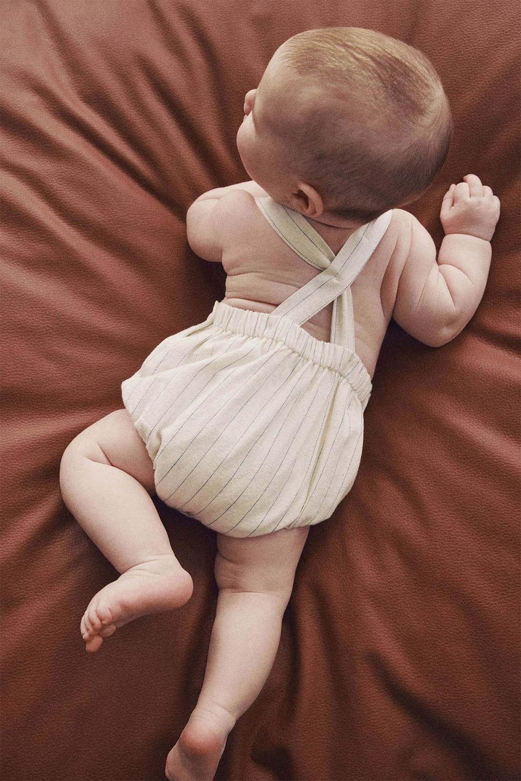 Sfera Striped cotton playsuit - White Off 8 Shaws Department Stores