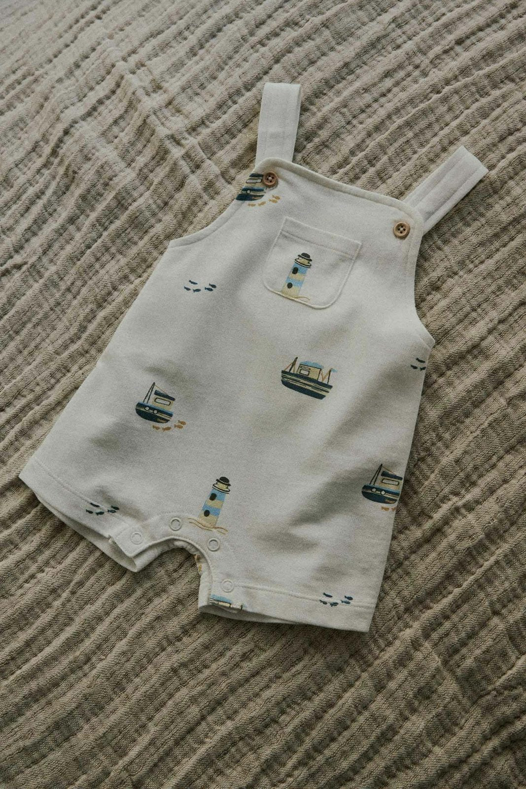 Sfera Terry cotton dungarees - White 2 Shaws Department Stores