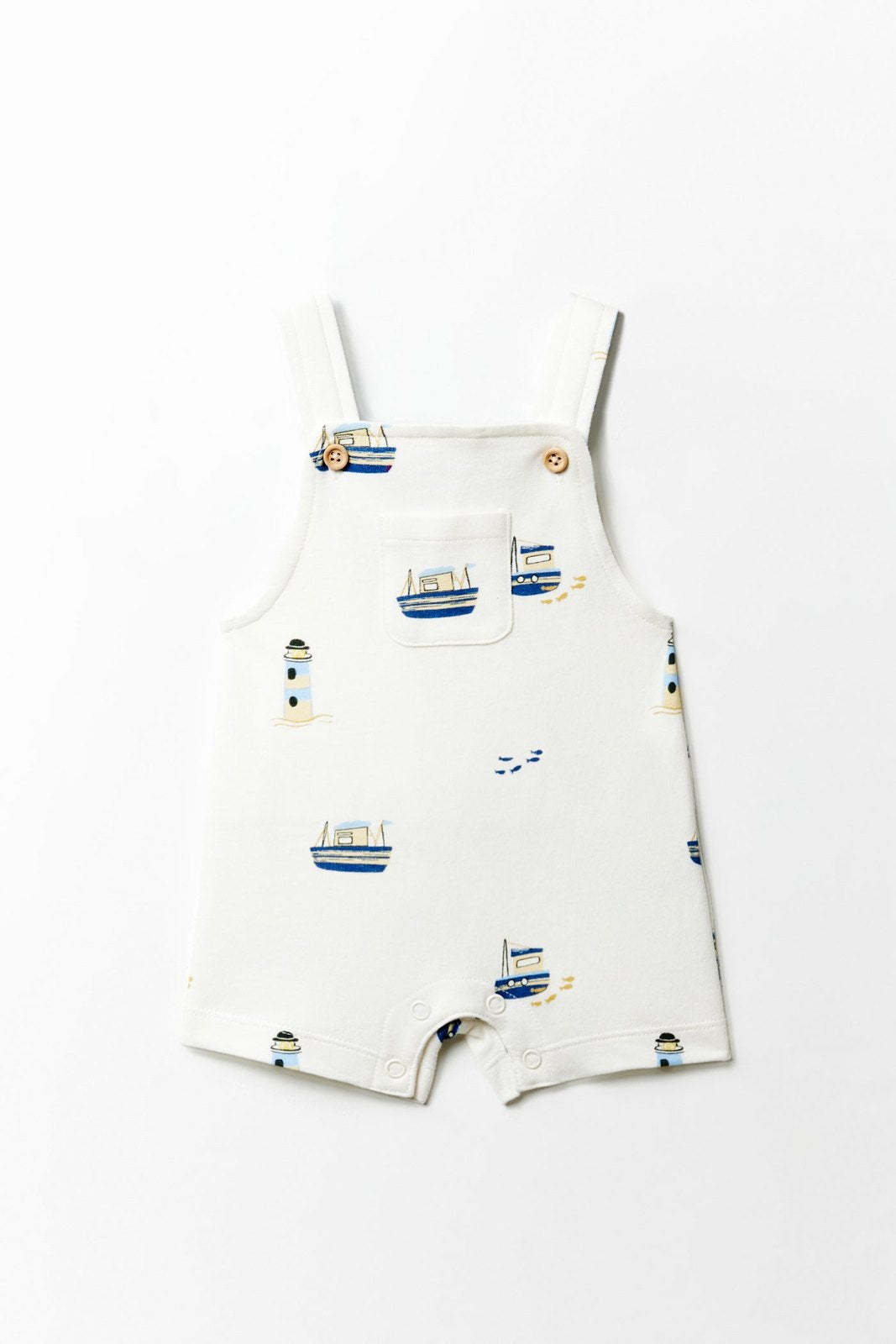 Sfera Terry cotton dungarees - White 1 Shaws Department Stores
