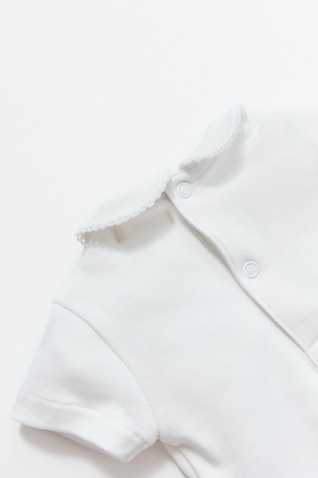 Sfera Round-neck cotton romper - White 3 Shaws Department Stores