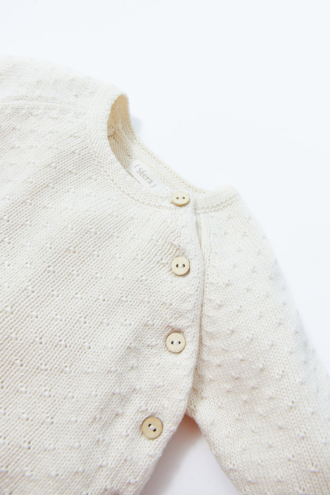 Sfera Cotton knit sweater - White 4 Shaws Department Stores