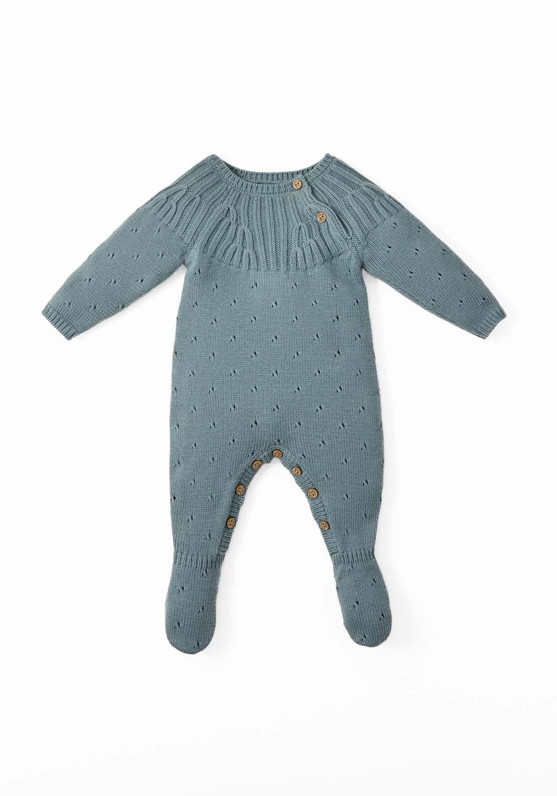 Knit Babygrow - Blue Petrol
