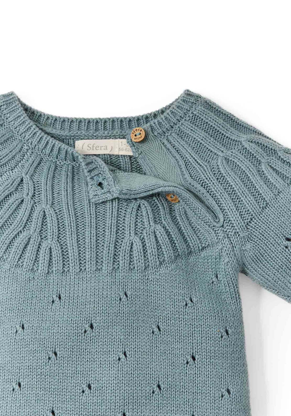 Knit Babygrow - Blue Petrol
