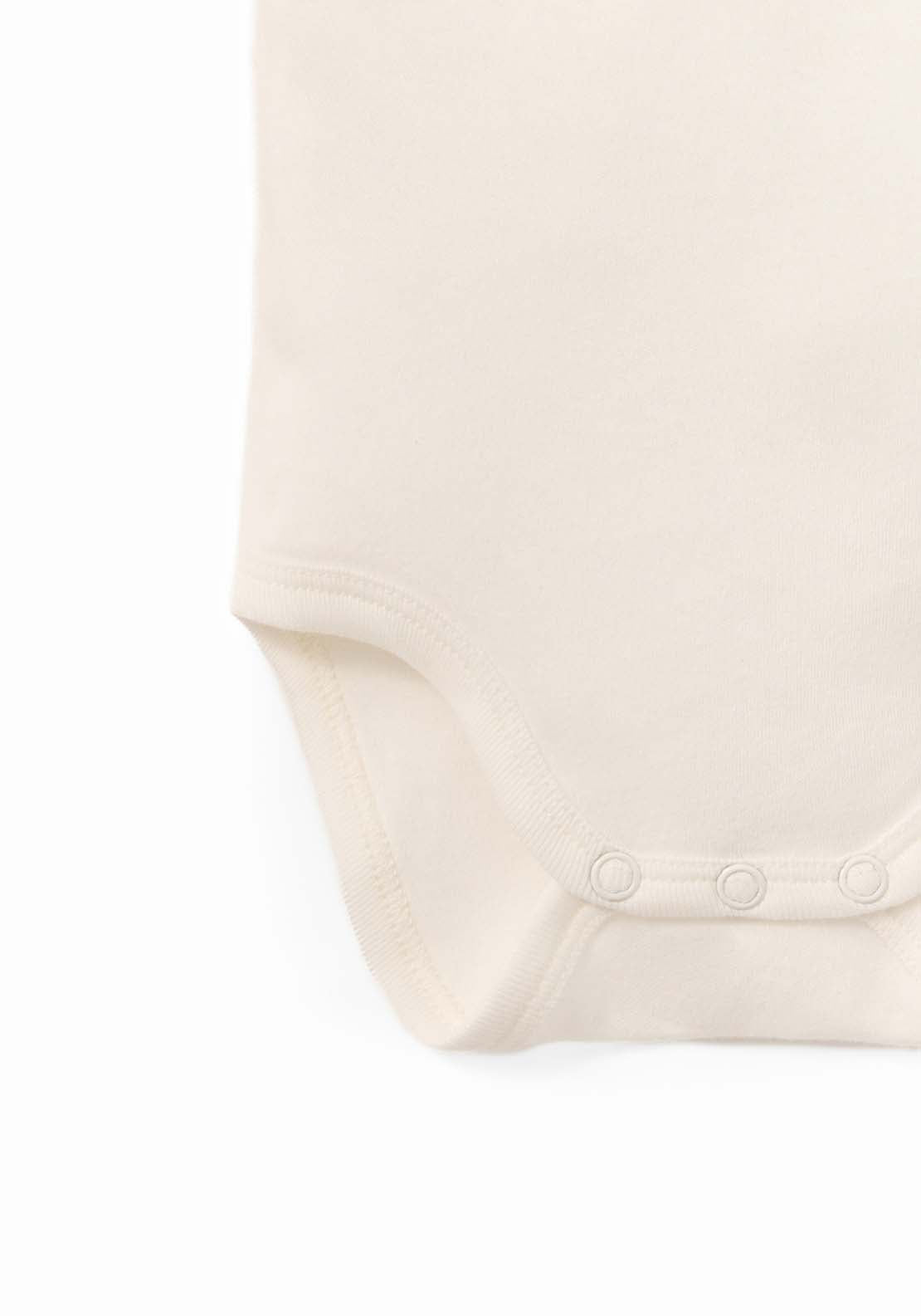 Embroidered Polo Neck Bodysuit - White